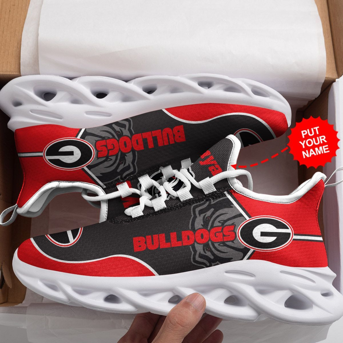 Georgia Bulldogs Custom Personalized Max Soul Sneakers Shoes - Famjoys Georgia Bulldogs Custom Personalized Max Soul Sneakers Shoes - Famjoys