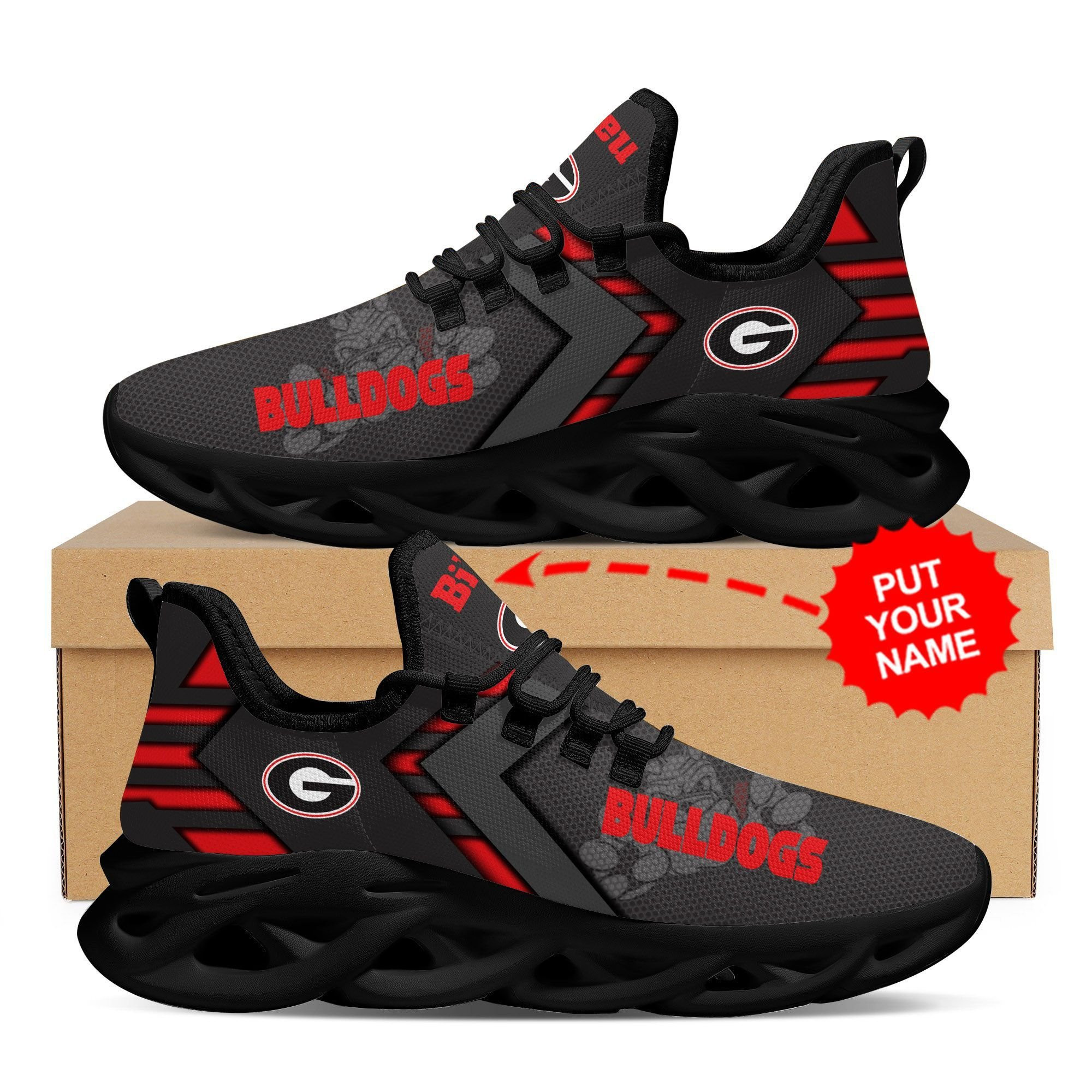 Georgia Bulldogs Custom Personalized Max Soul Sneakers Shoes - Famjoys Georgia Bulldogs Custom Personalized Max Soul Sneakers Shoes - Famjoys