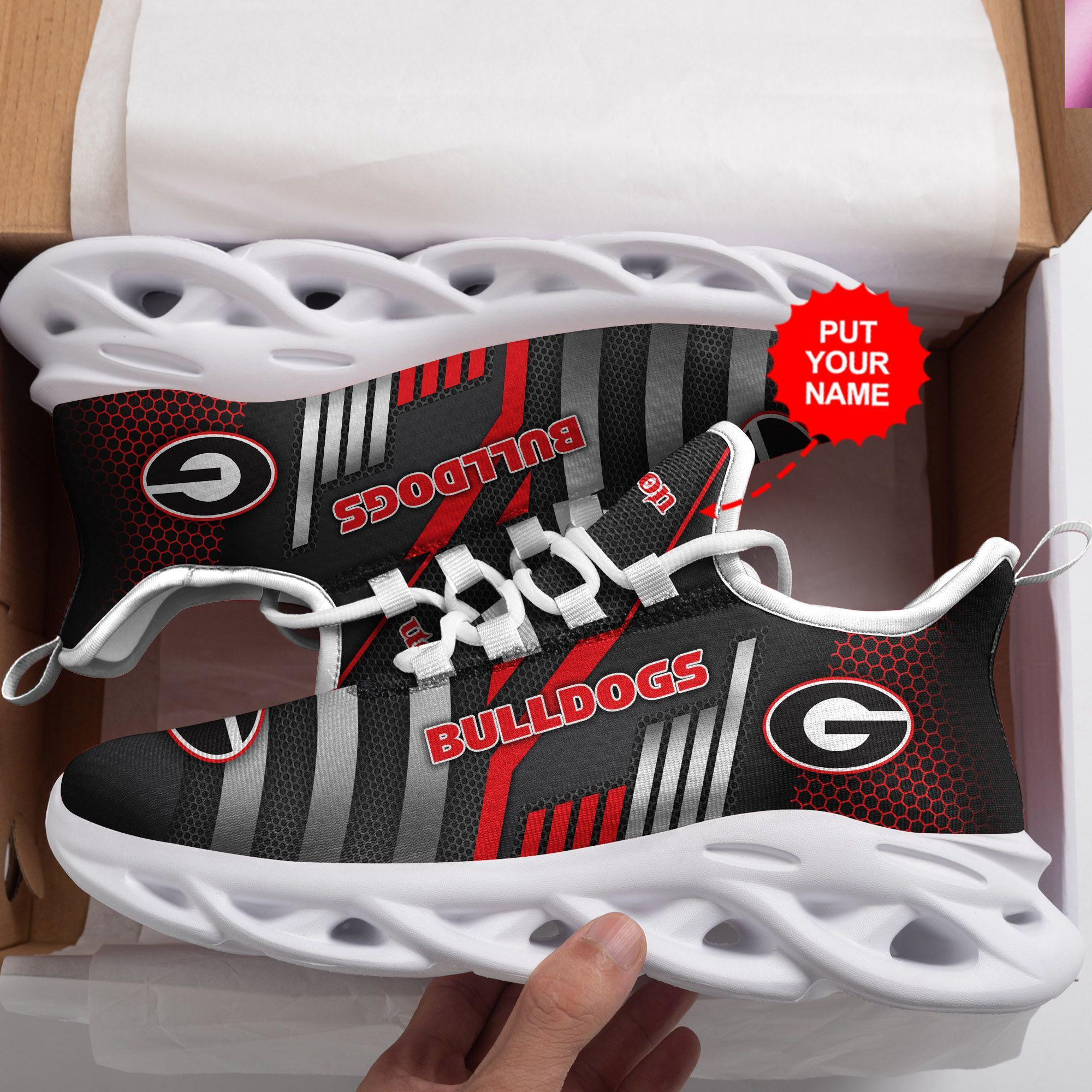 Georgia Bulldogs Custom Personalized Max Soul Sneakers Shoes - Famjoys Georgia Bulldogs Custom Personalized Max Soul Sneakers Shoes - Famjoys