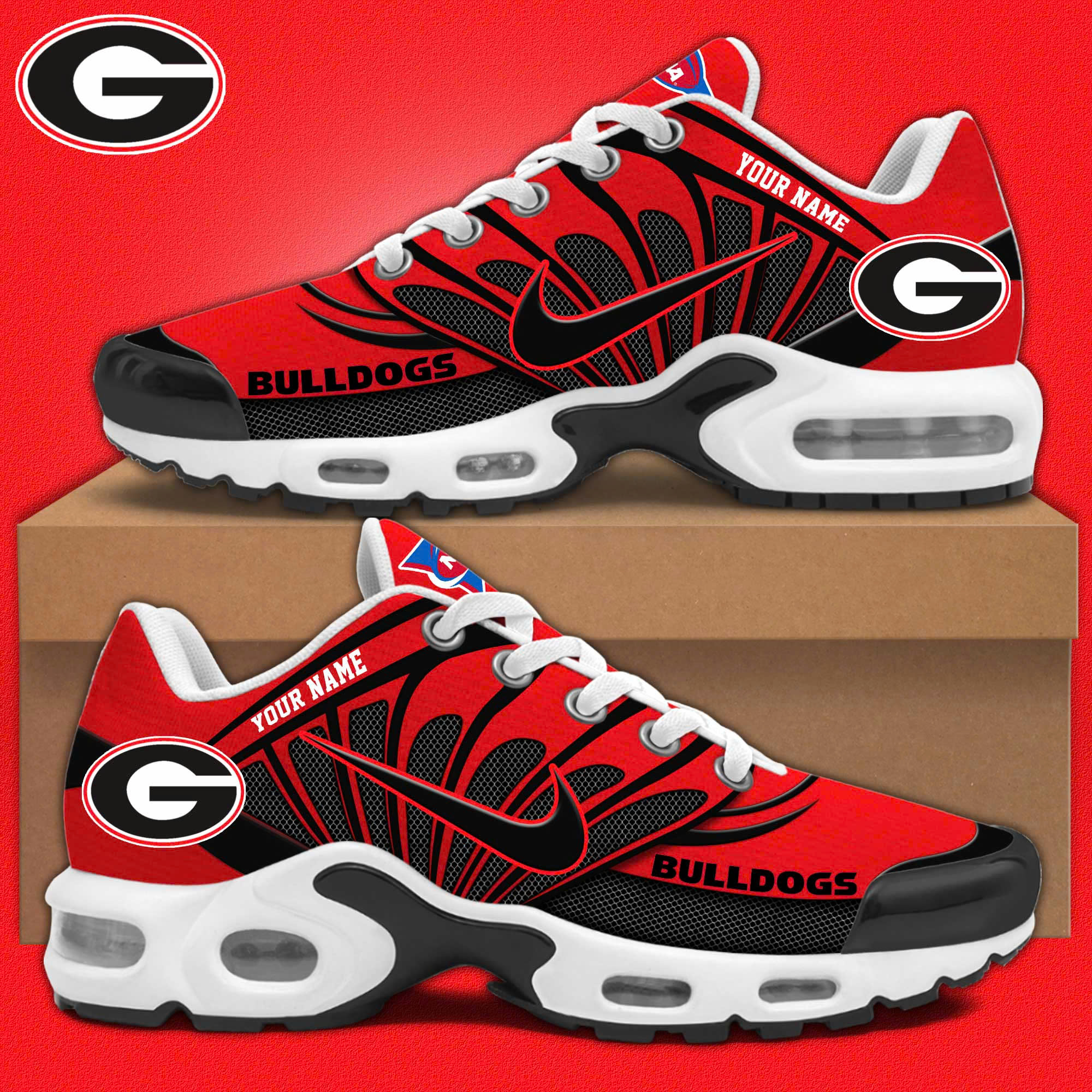 Georgia Bulldogs Football Air Max Plus Sneakers - Famjoys Georgia Bulldogs Football Air Max Plus Sneakers - Famjoys