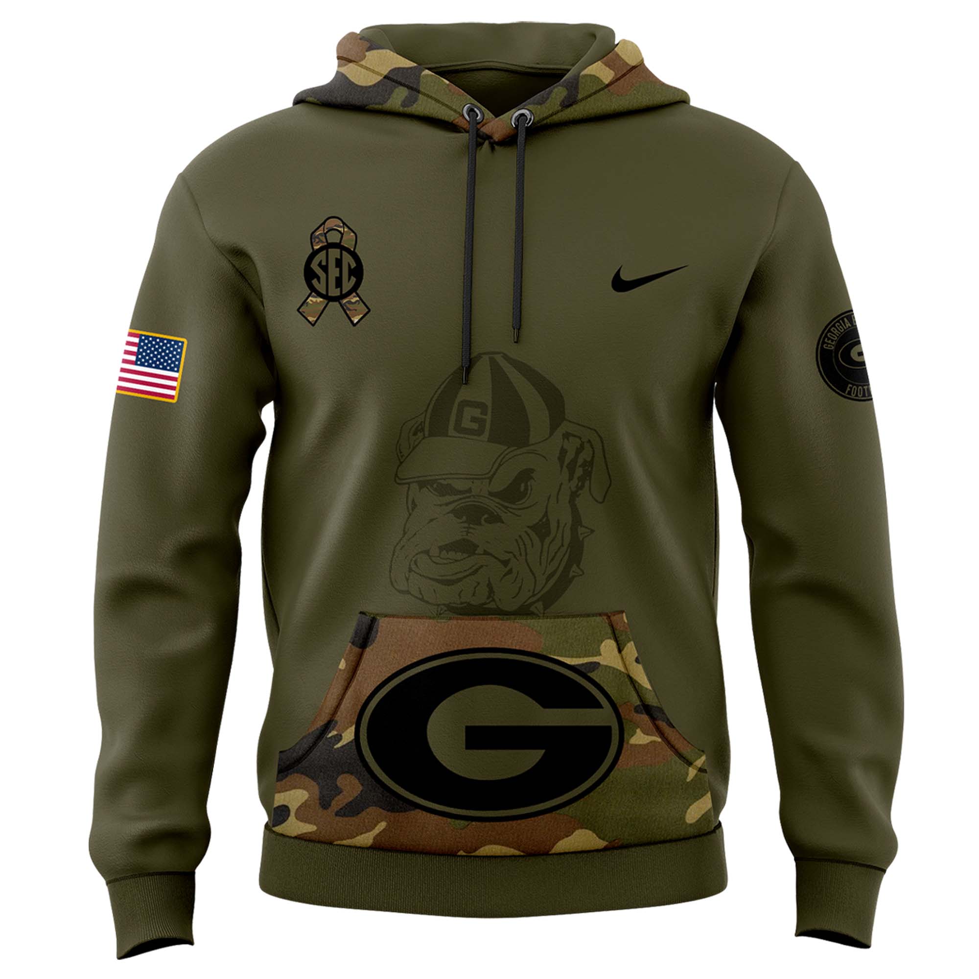 Georgia Bulldogs football Camo Salute to Service Club Fleece Pullover Hoodie - Famjoys Georgia Bulldogs football Camo Salute to Service Club Fleece Pullover Hoodie - Famjoys