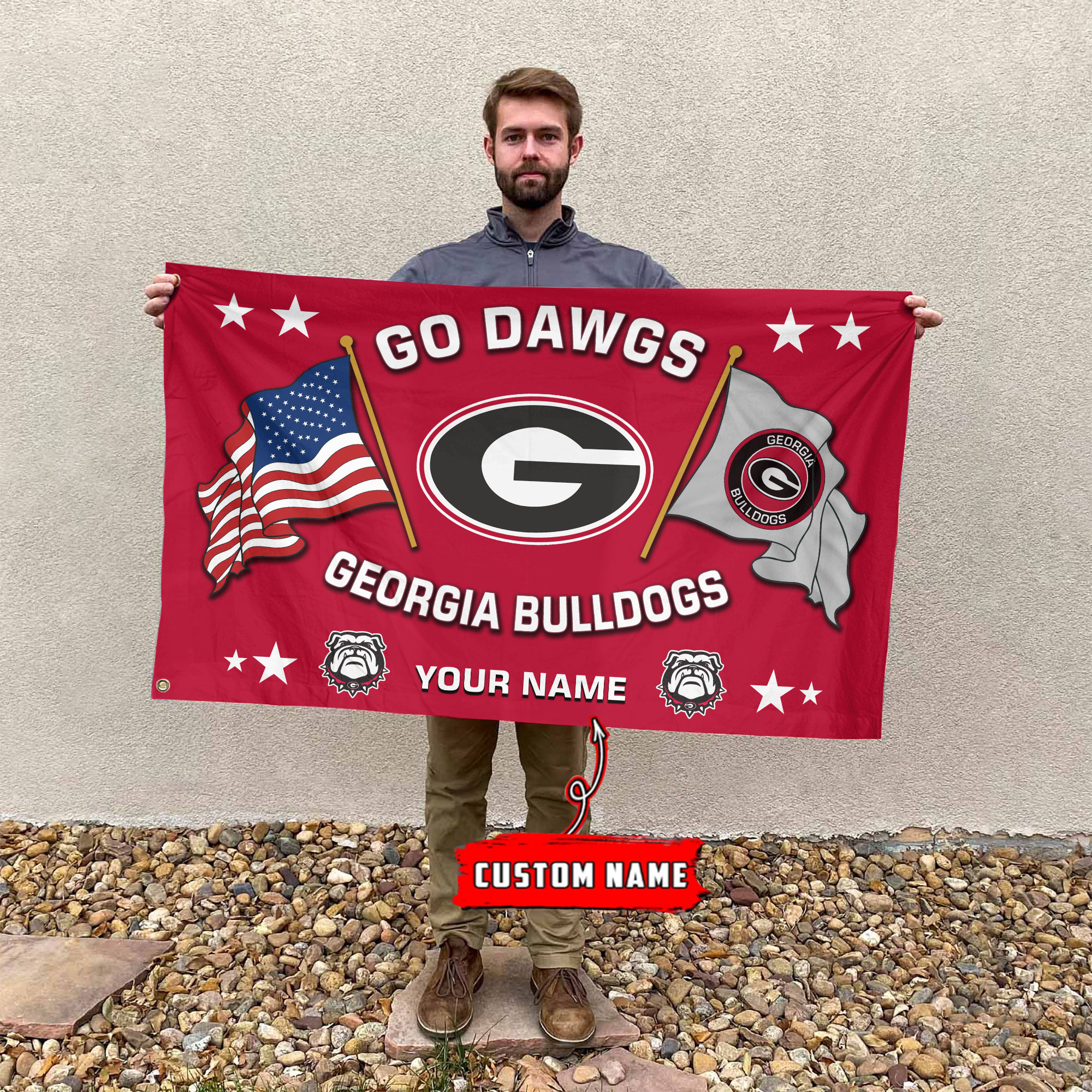 Georgia Bulldogs Football House Flag - Famjoys Georgia Bulldogs Football House Flag - Famjoys
