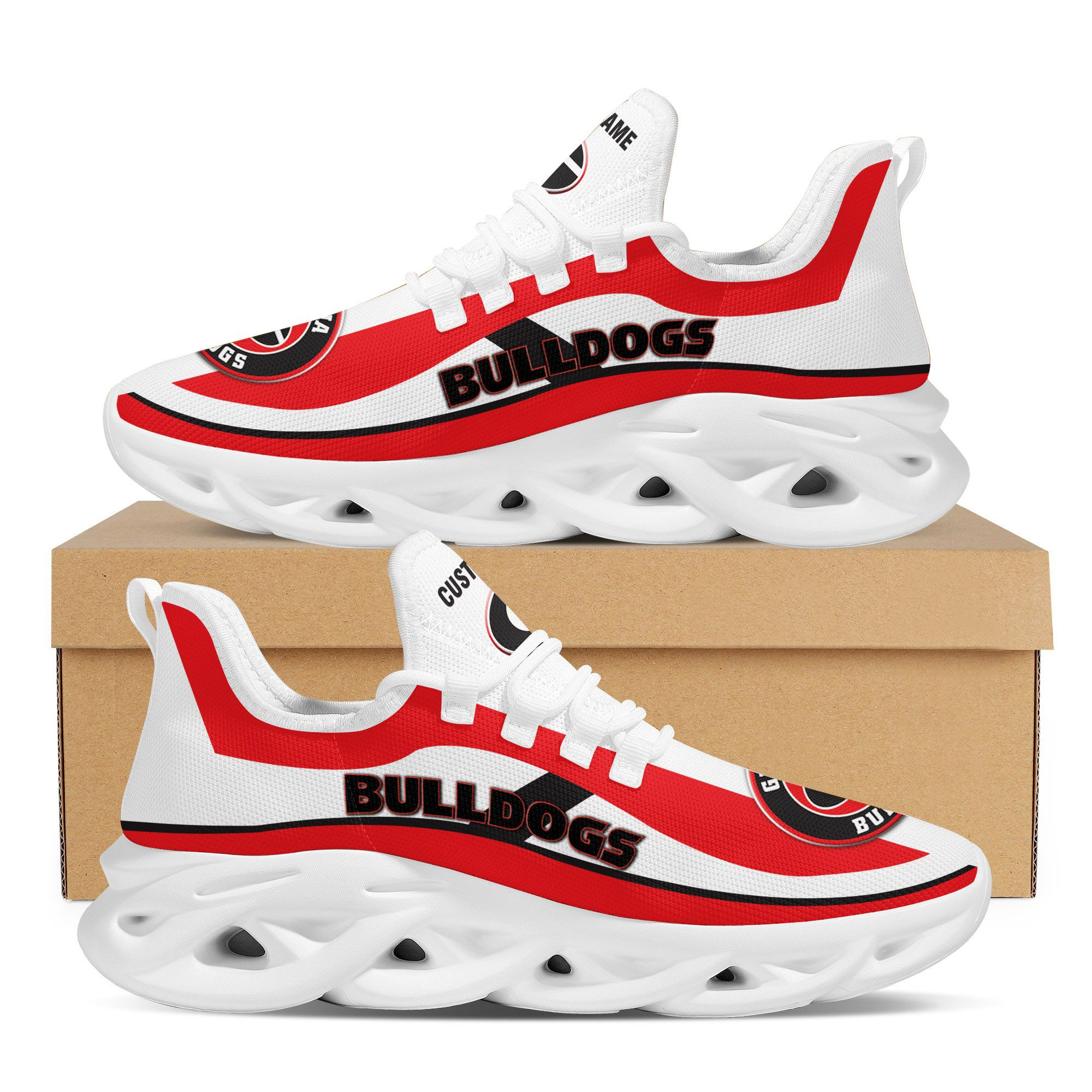 Georgia Bulldogs Football Team Custom Personalized With Name Max Soul Sneakers Shoes - Famjoys Georgia Bulldogs Football Team Custom Personalized With Name Max Soul Sneakers Shoes - Famjoys