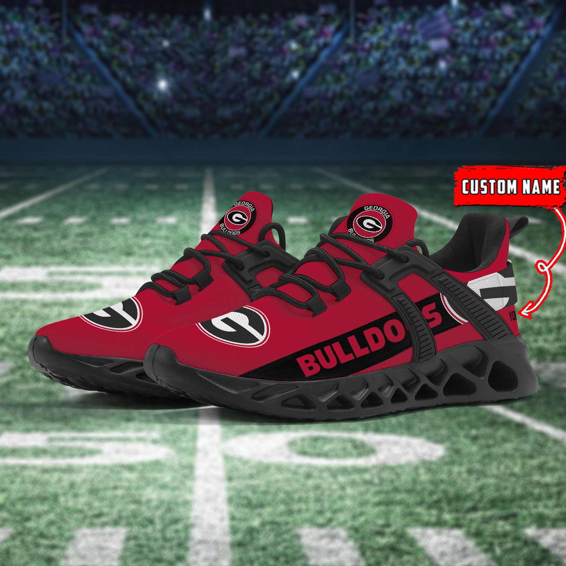 Georgia Bulldogs Football Team Sport Sneakers - Famjoys Georgia Bulldogs Football Team Sport Sneakers - Famjoys