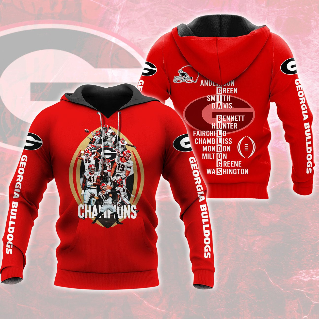 GEORGIA BULLDOGS Hoodies - v19 - Famjoys GEORGIA BULLDOGS Hoodies - v19 - Famjoys