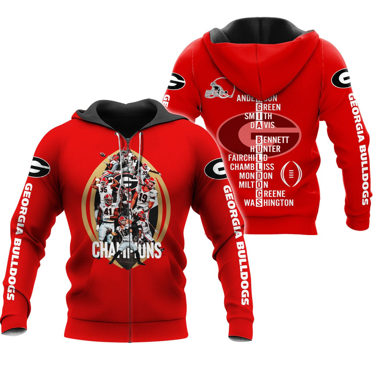 GEORGIA BULLDOGS Hoodies - v19 - Famjoys GEORGIA BULLDOGS Hoodies - v19 - Famjoys