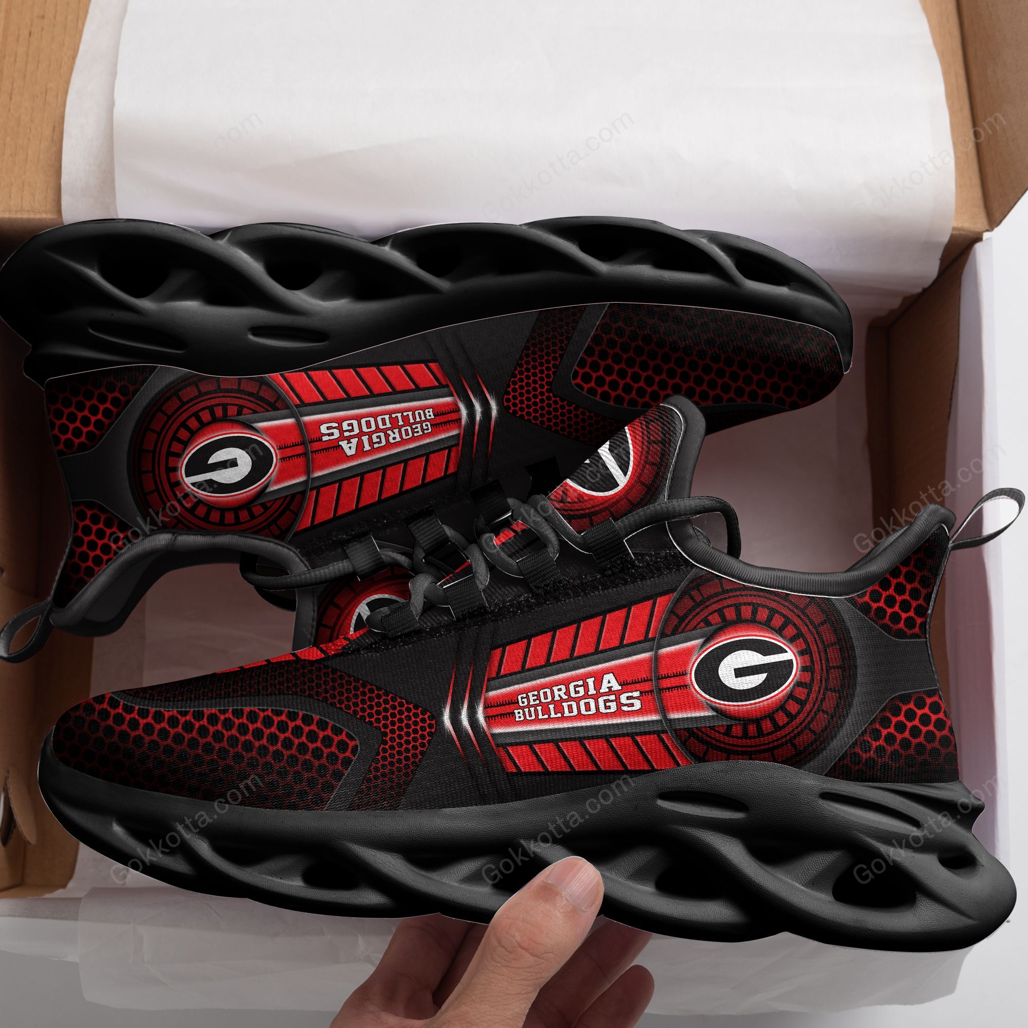 Georgia Bulldogs Max Soul Shoes THS21081409 - Famjoys Georgia Bulldogs Max Soul Shoes THS21081409 - Famjoys
