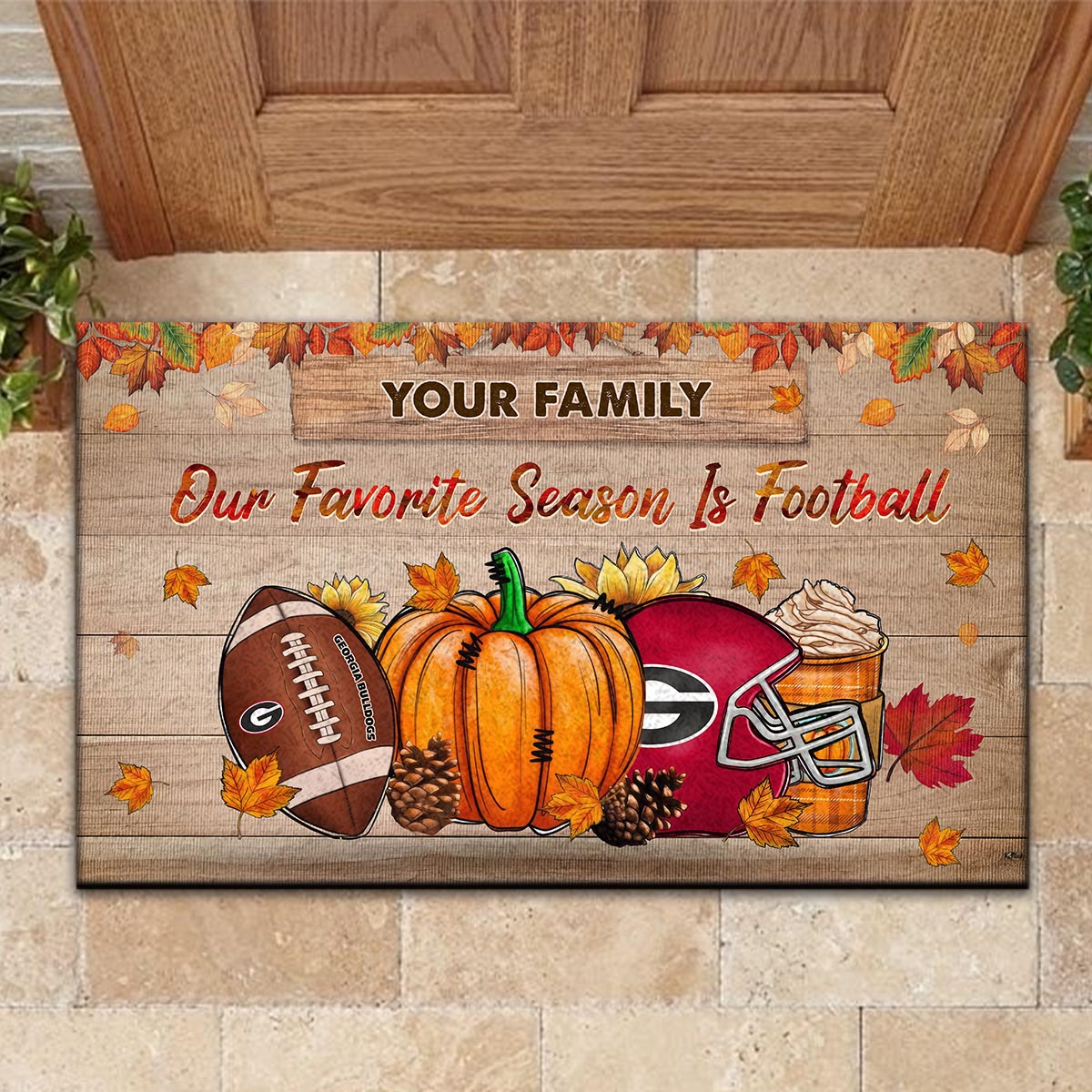 Georgia Bulldogs Our Favorite Season is Football Doormat - Famjoys Georgia Bulldogs Our Favorite Season is Football Doormat - Famjoys