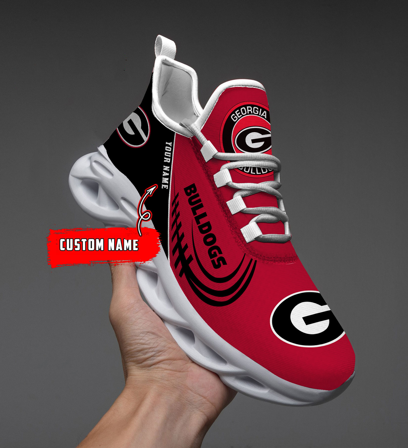 Georgia Bulldogs PERSONALIZED MAX SOUL SHOES T1 - Famjoys Georgia Bulldogs PERSONALIZED MAX SOUL SHOES T1 - Famjoys