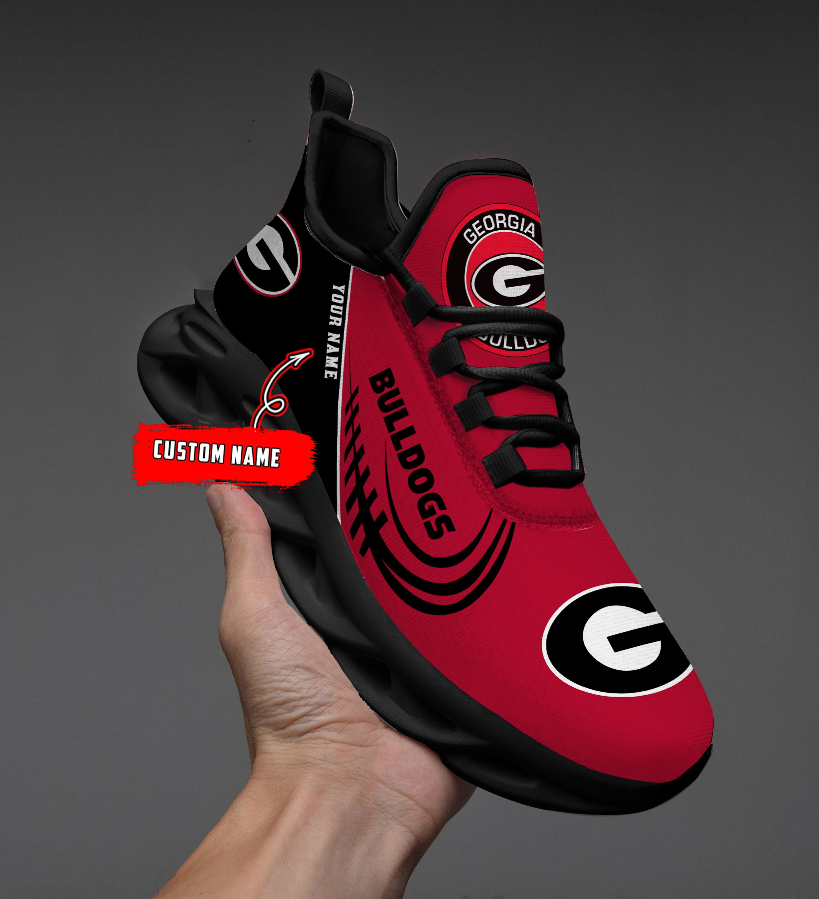 Georgia Bulldogs PERSONALIZED MAX SOUL SHOES T1 - Famjoys Georgia Bulldogs PERSONALIZED MAX SOUL SHOES T1 - Famjoys