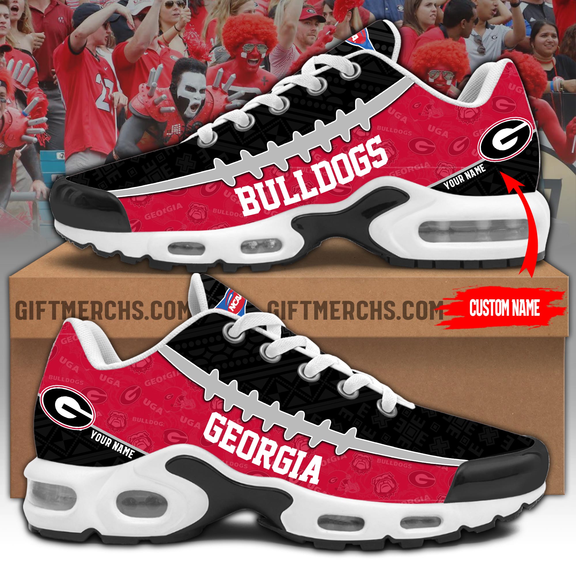 Georgia Bulldogs Personalized Shoes - Famjoys Georgia Bulldogs Personalized Shoes - Famjoys
