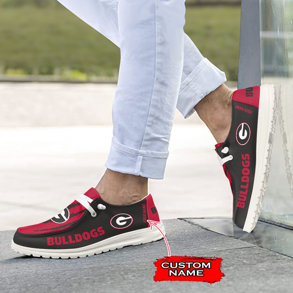 Georgia Bulldogs Scratch Hey Dude Shoes - Famjoys Georgia Bulldogs Scratch Hey Dude Shoes - Famjoys