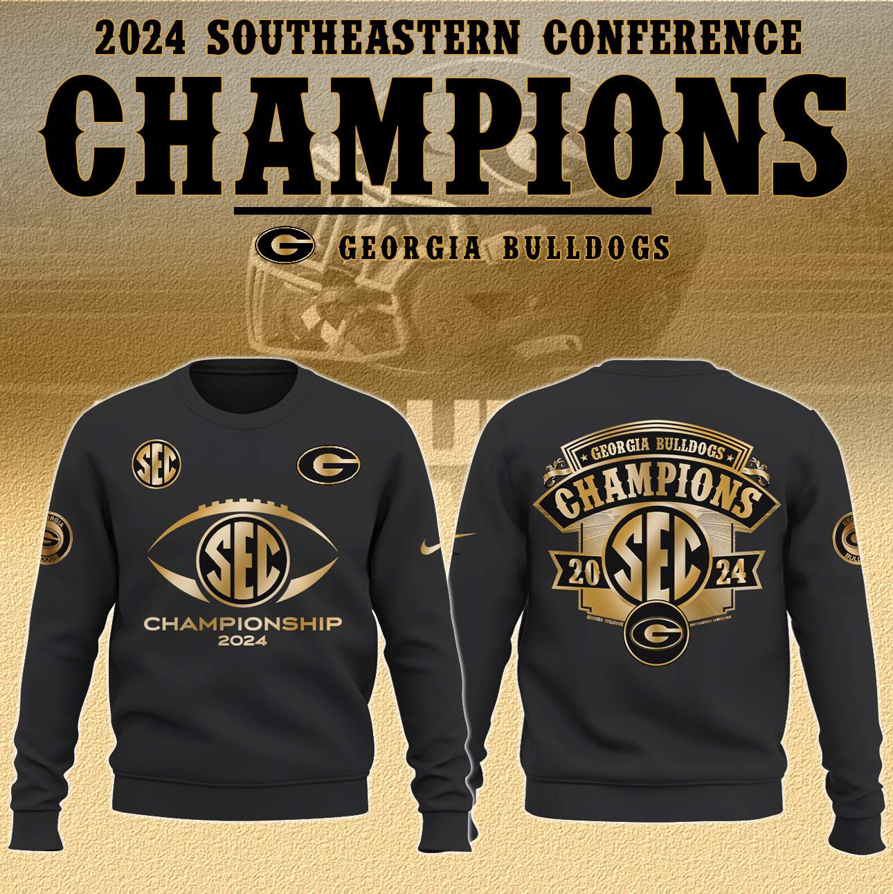 Georgia Bulldogs Southeastern Conference Champions Sweatshirt - Famjoys Georgia Bulldogs Southeastern Conference Champions Sweatshirt - Famjoys
