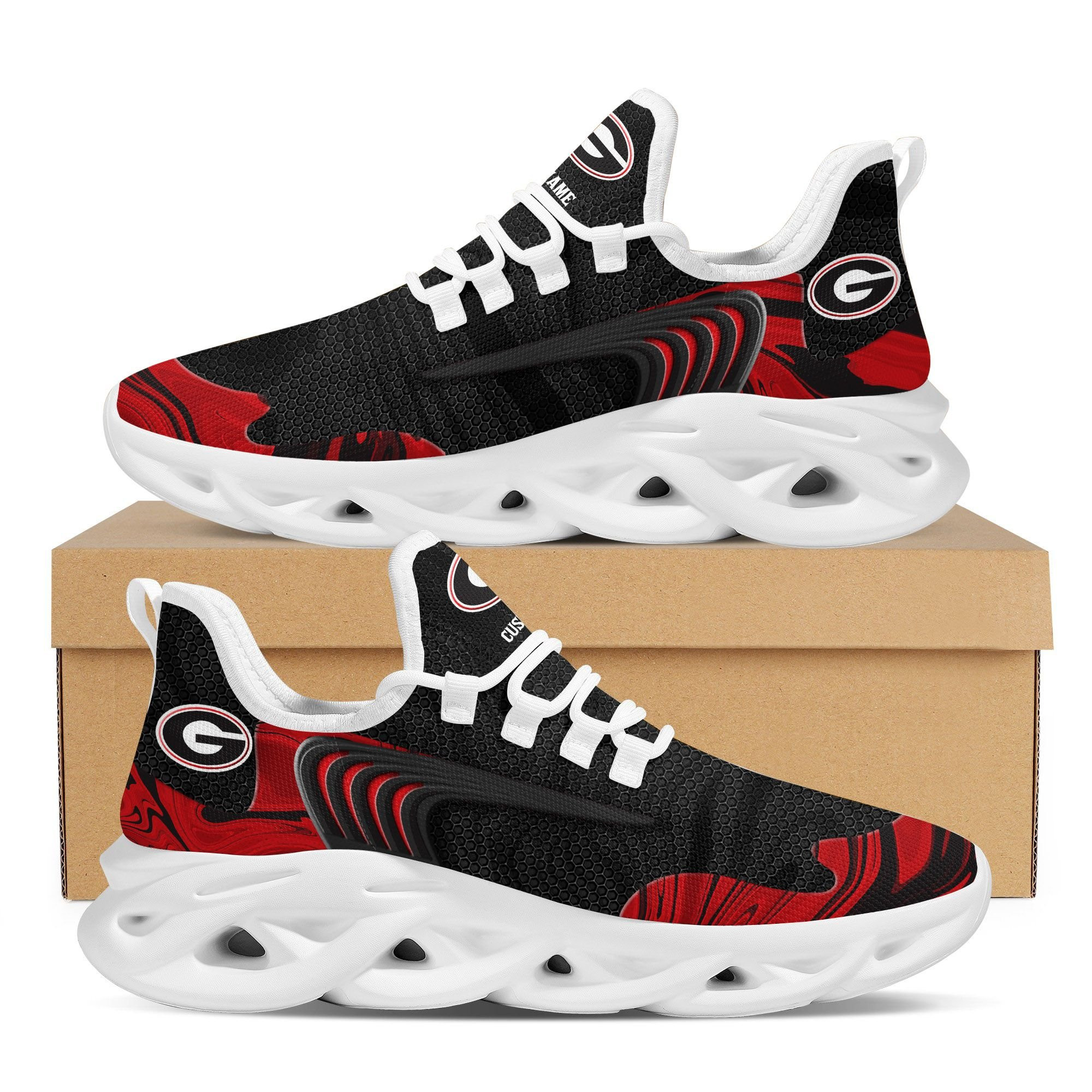 Georgia Bulldogs Team Custom Personalized With Name Max Soul Sneakers Shoes - Famjoys Georgia Bulldogs Team Custom Personalized With Name Max Soul Sneakers Shoes - Famjoys