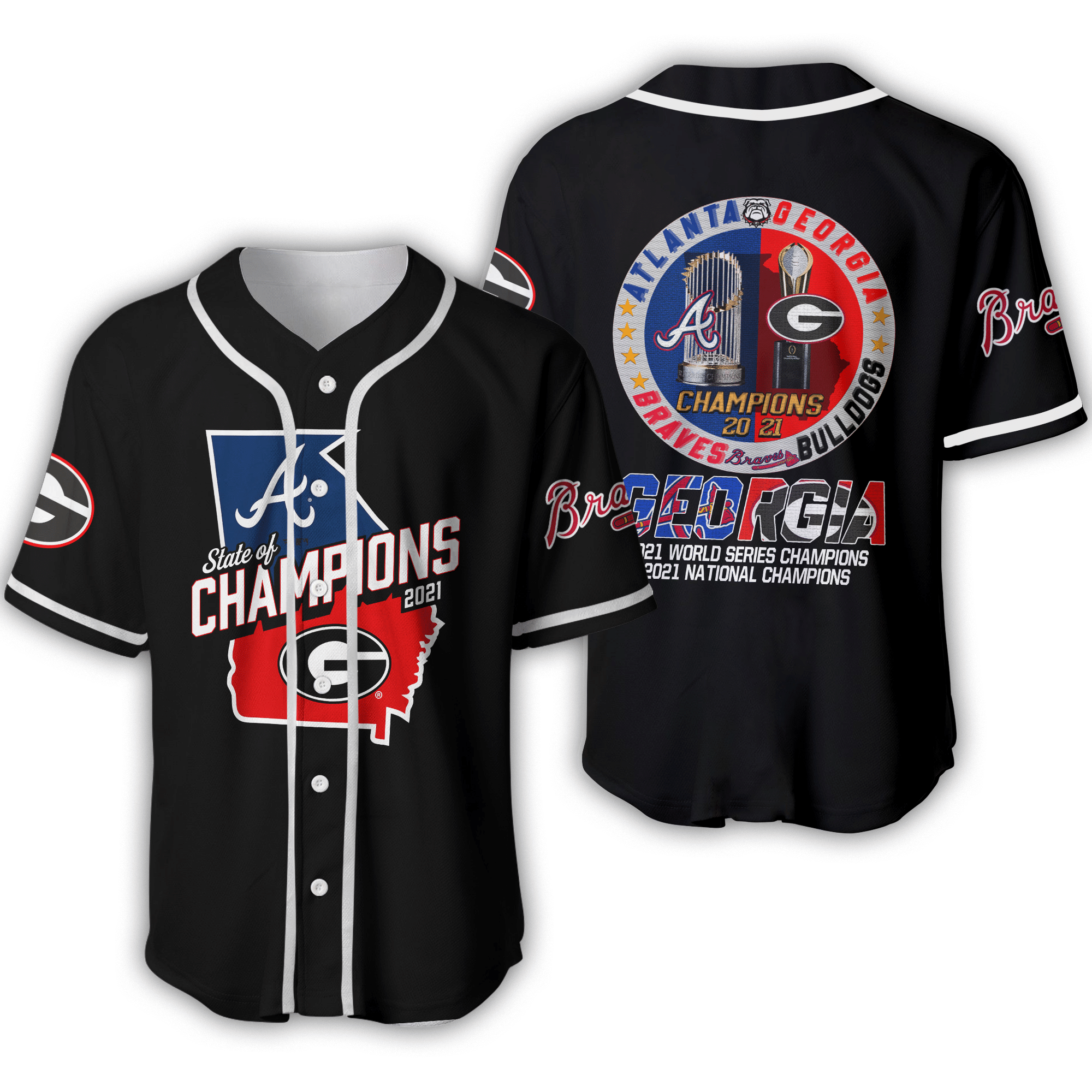 Georgia Bulldogs X Atlanta Braves 2021 State Of Champions Jersey - Famjoys Georgia Bulldogs X Atlanta Braves 2021 State Of Champions Jersey - Famjoys