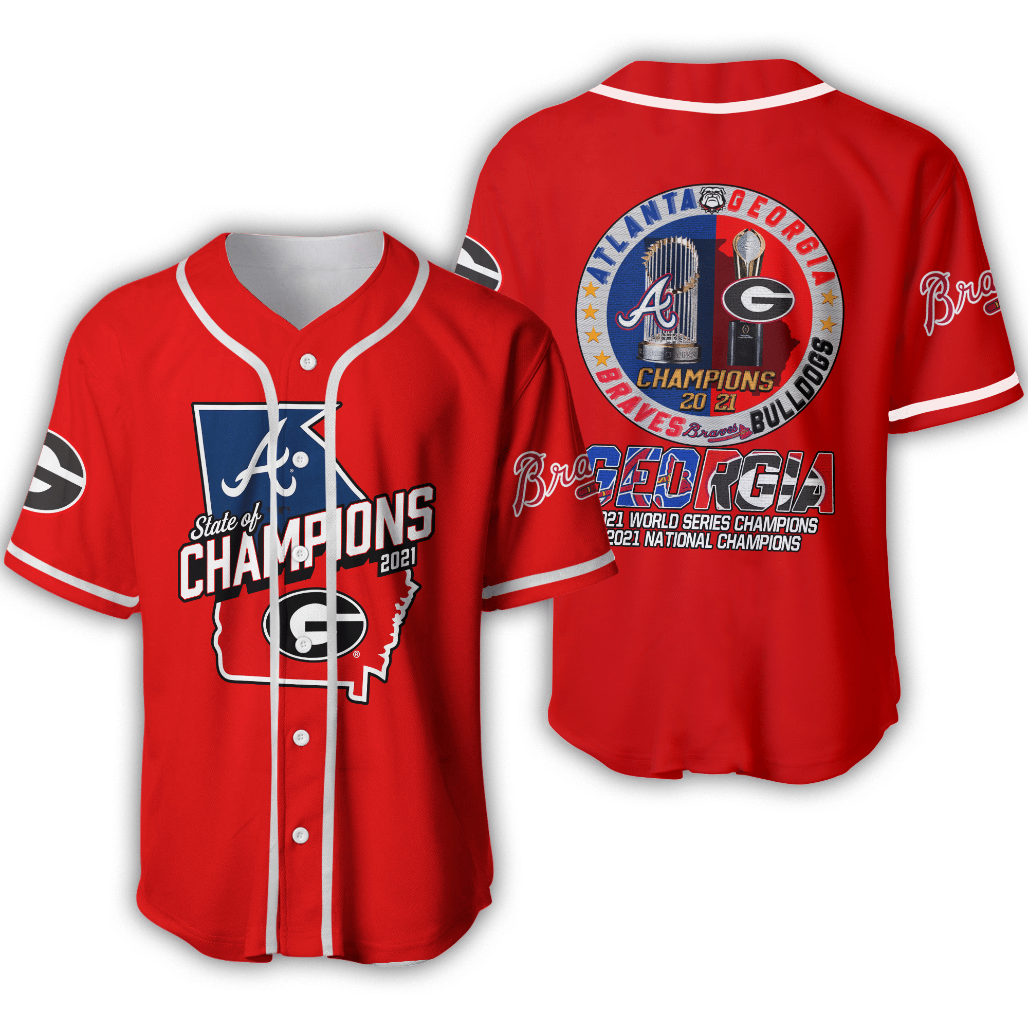 Georgia Bulldogs X Atlanta Braves 2021 State Of Champions Jersey - Famjoys Georgia Bulldogs X Atlanta Braves 2021 State Of Champions Jersey - Famjoys