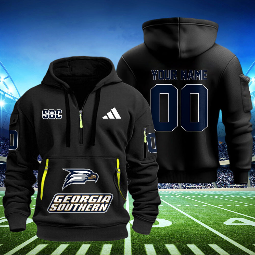 Georgia Southern Eagles Football Quarter Zip Hoodie - Famjoys Georgia Southern Eagles Football Quarter Zip Hoodie - Famjoys