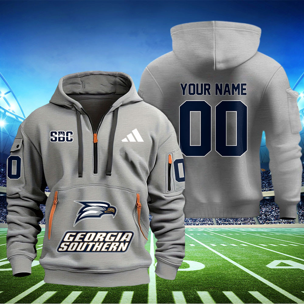 Georgia Southern Eagles Football Quarter Zip Hoodie - Famjoys Georgia Southern Eagles Football Quarter Zip Hoodie - Famjoys
