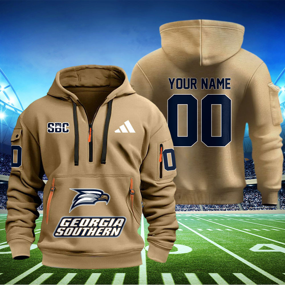 Georgia Southern Eagles Football Quarter Zip Hoodie - Famjoys Georgia Southern Eagles Football Quarter Zip Hoodie - Famjoys