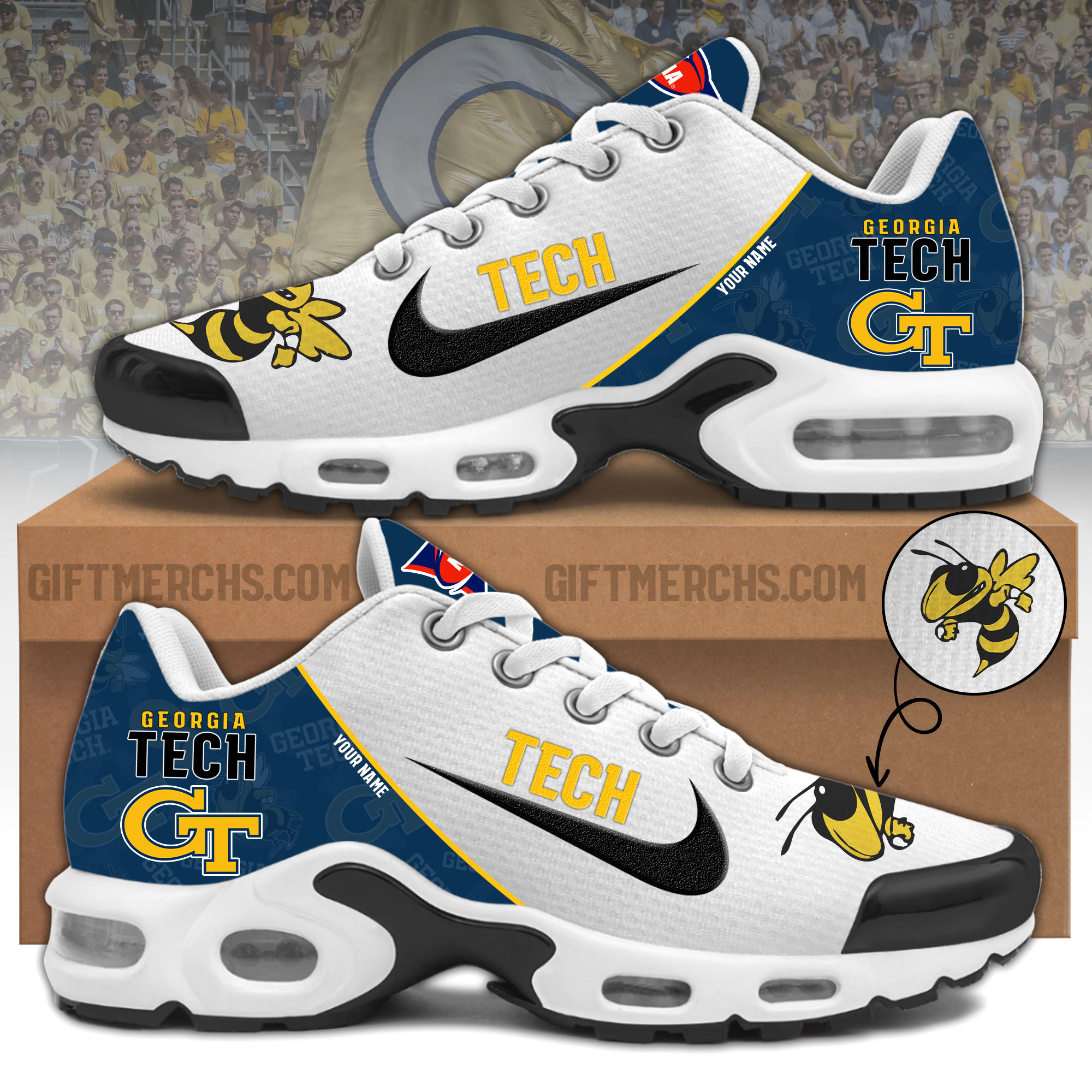 Georgia Tech Personalized Shoes - Famjoys Georgia Tech Personalized Shoes - Famjoys