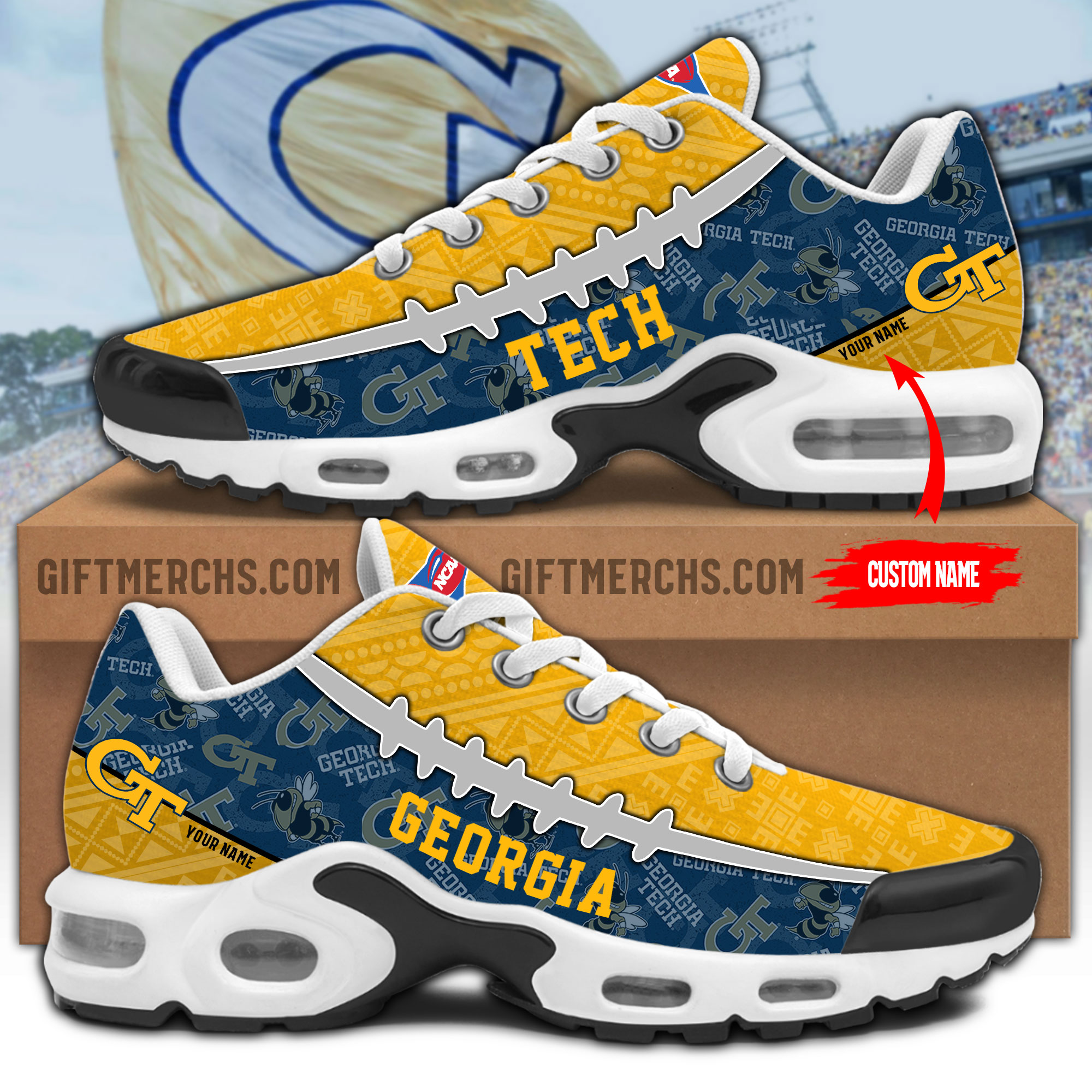 Georgia Tech Personalized Shoes - Famjoys Georgia Tech Personalized Shoes - Famjoys