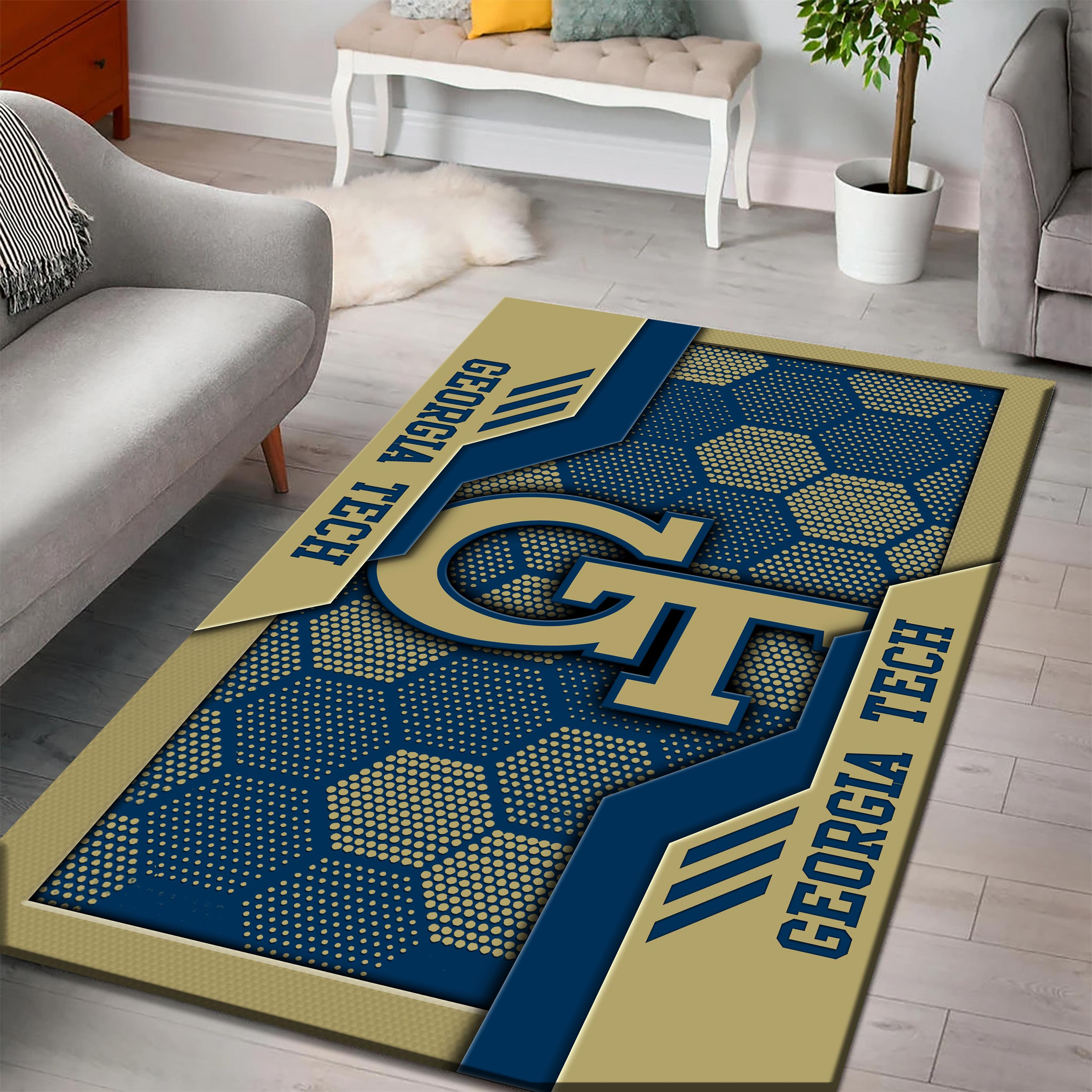 Georgia Tech Yellow Jackets Area Rugs 3813 - Famjoys Georgia Tech Yellow Jackets Area Rugs 3813 - Famjoys