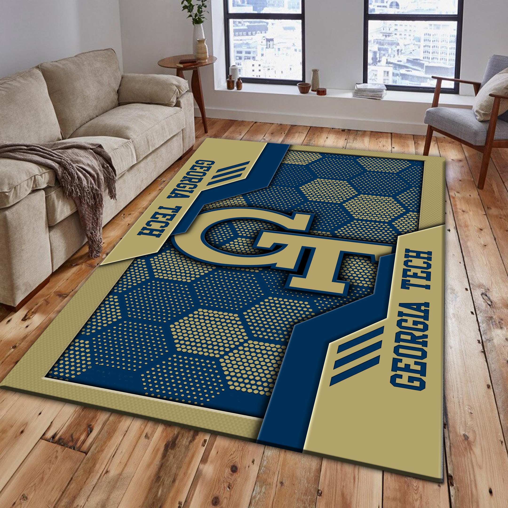 Georgia Tech Yellow Jackets Area Rugs 3813 - Famjoys Georgia Tech Yellow Jackets Area Rugs 3813 - Famjoys