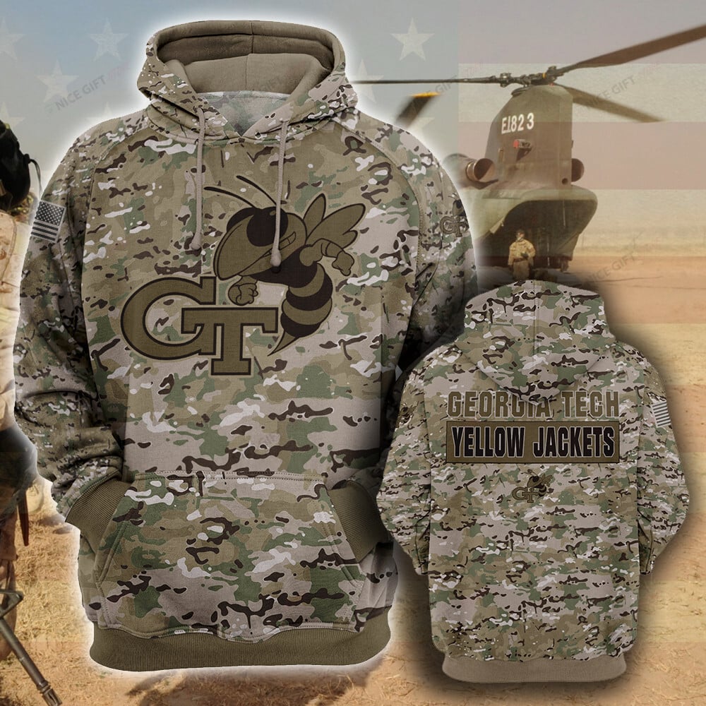 Georgia Tech Yellow Jackets Camouflage Hoodie - Famjoys Georgia Tech Yellow Jackets Camouflage Hoodie - Famjoys