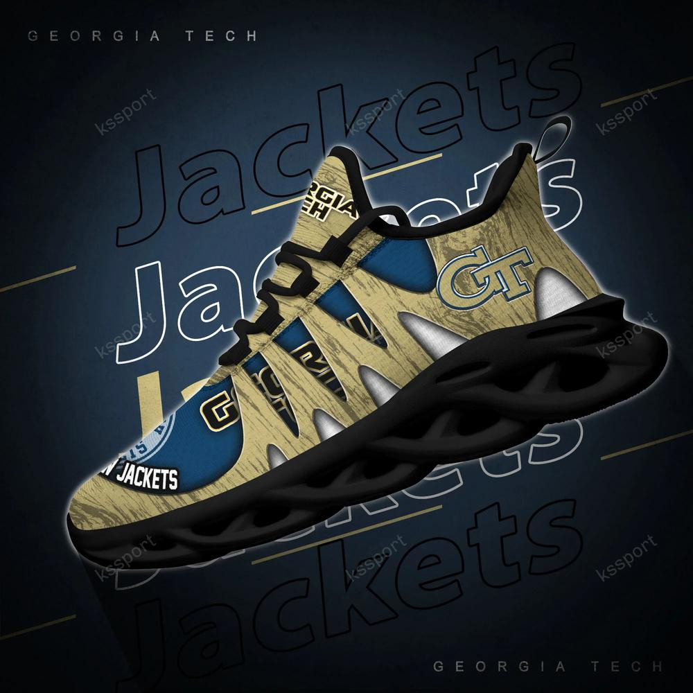 Georgia Tech Yellow Jackets Max Soul Shoes, Running Sneakers - Famjoys Georgia Tech Yellow Jackets Max Soul Shoes, Running Sneakers - Famjoys