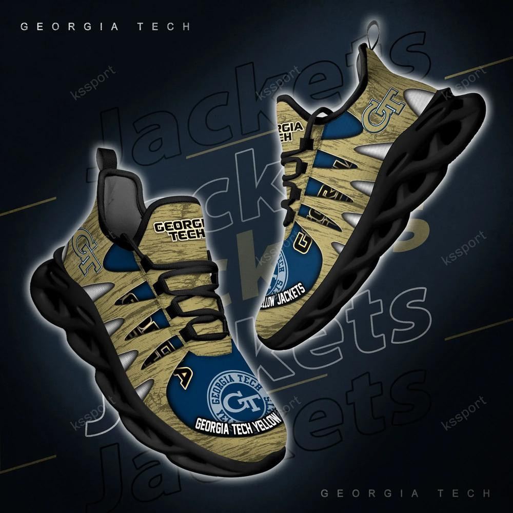 Georgia Tech Yellow Jackets Max Soul Shoes, Running Sneakers - Famjoys Georgia Tech Yellow Jackets Max Soul Shoes, Running Sneakers - Famjoys