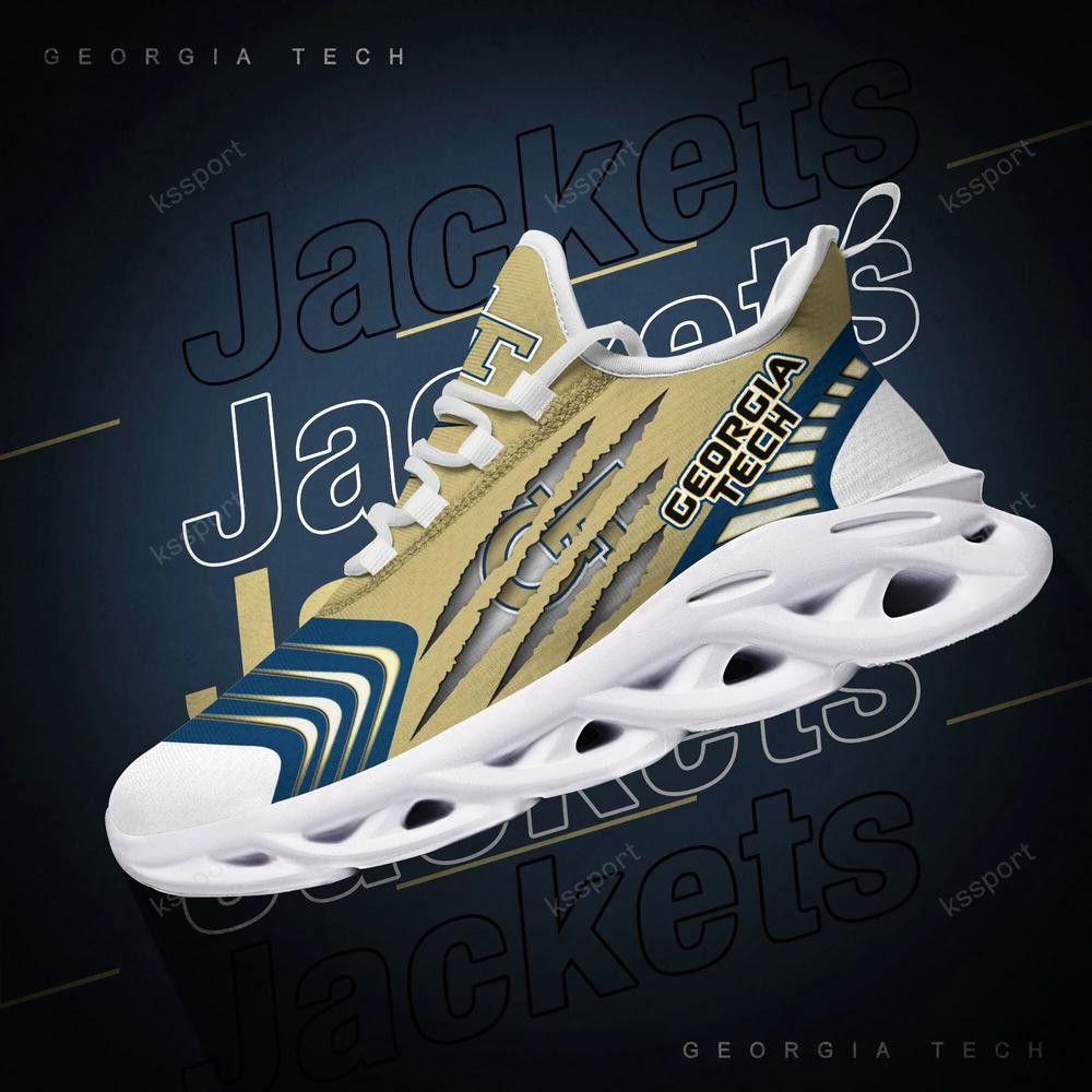 Georgia Tech Yellow Jackets Max Soul Sneakers Chunky - Famjoys Georgia Tech Yellow Jackets Max Soul Sneakers Chunky - Famjoys