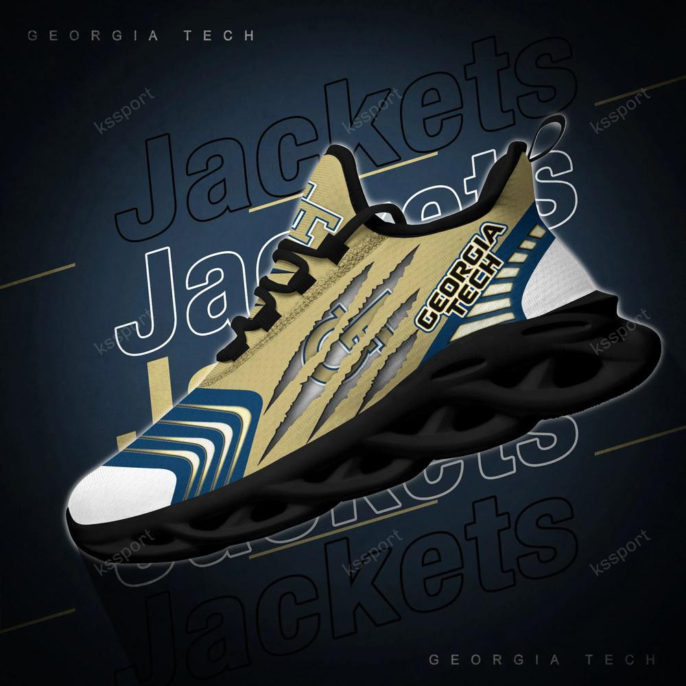 Georgia Tech Yellow Jackets Max Soul Sneakers Chunky - Famjoys Georgia Tech Yellow Jackets Max Soul Sneakers Chunky - Famjoys