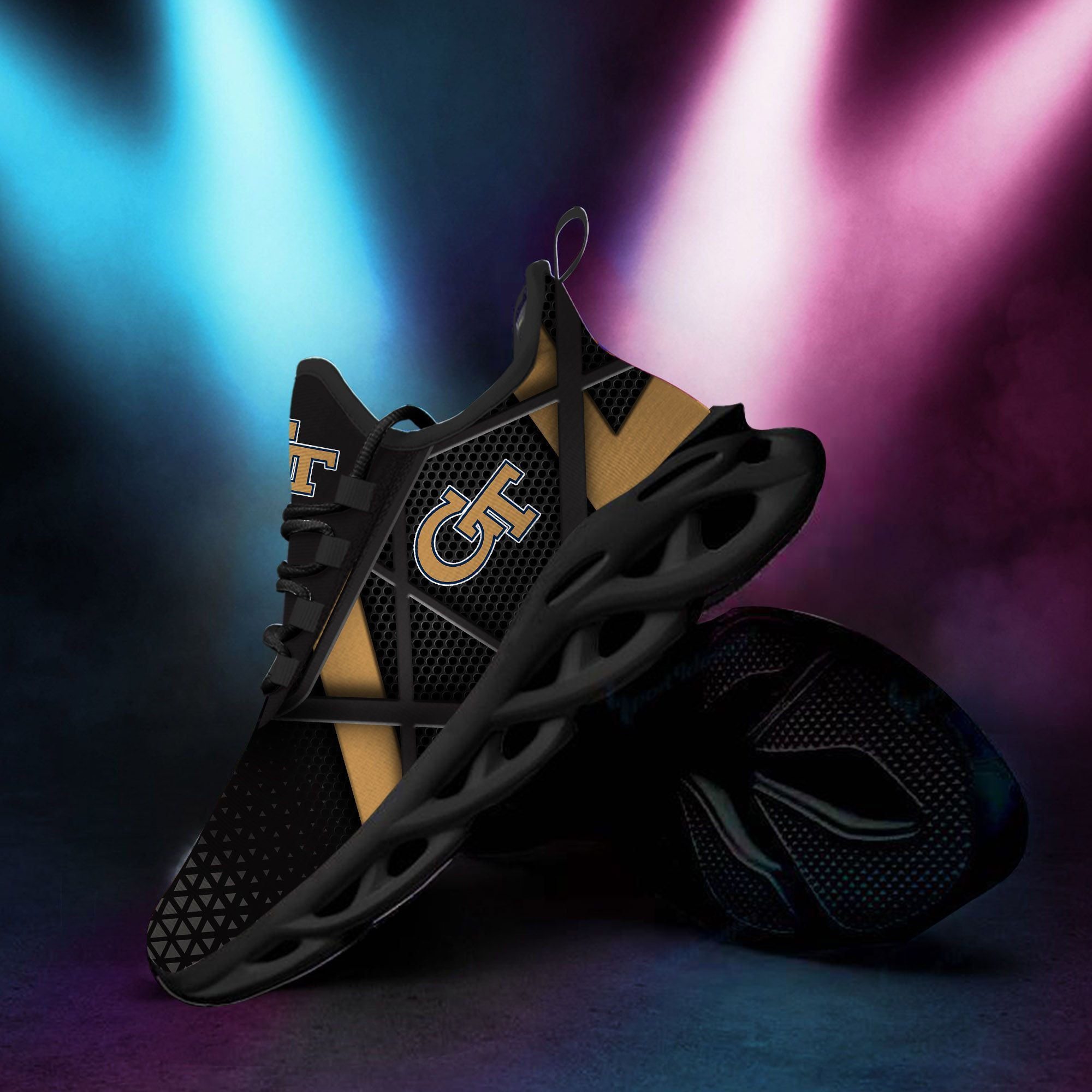 Georgia Tech Yellow Jackets Max Soul Sneakers Shoes - Famjoys Georgia Tech Yellow Jackets Max Soul Sneakers Shoes - Famjoys