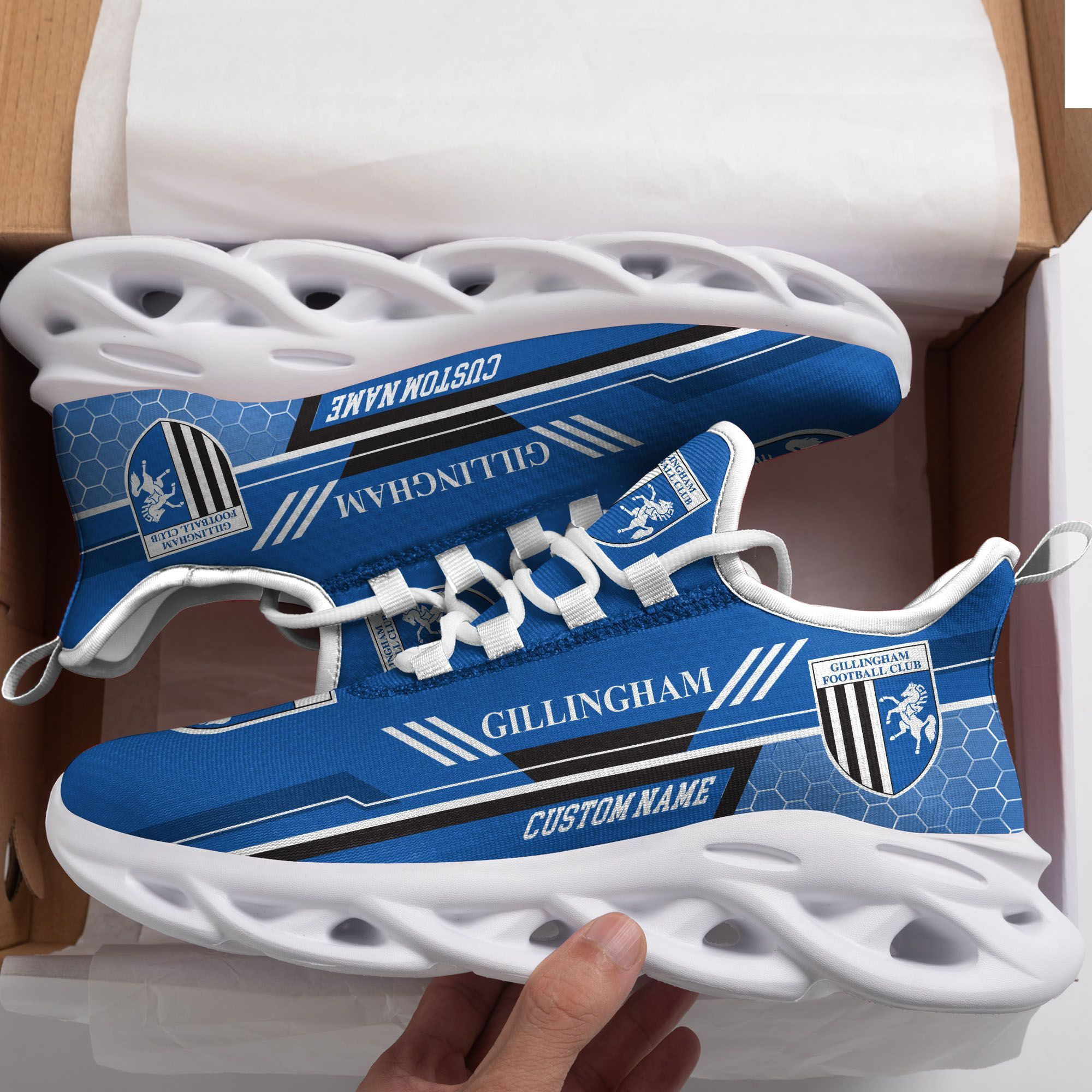 Gillingham FC Custom Personalized Max Soul Sneakers Shoes - Famjoys Gillingham FC Custom Personalized Max Soul Sneakers Shoes - Famjoys