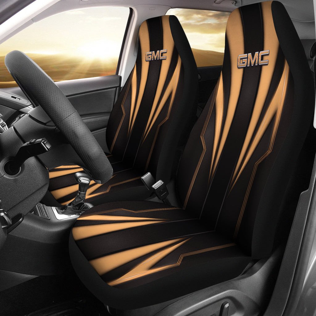 GMC Beige Logo Car Seat Covers Metal Abstract Ph220913-016 - Famjoys GMC Beige Logo Car Seat Covers Metal Abstract Ph220913-016 - Famjoys