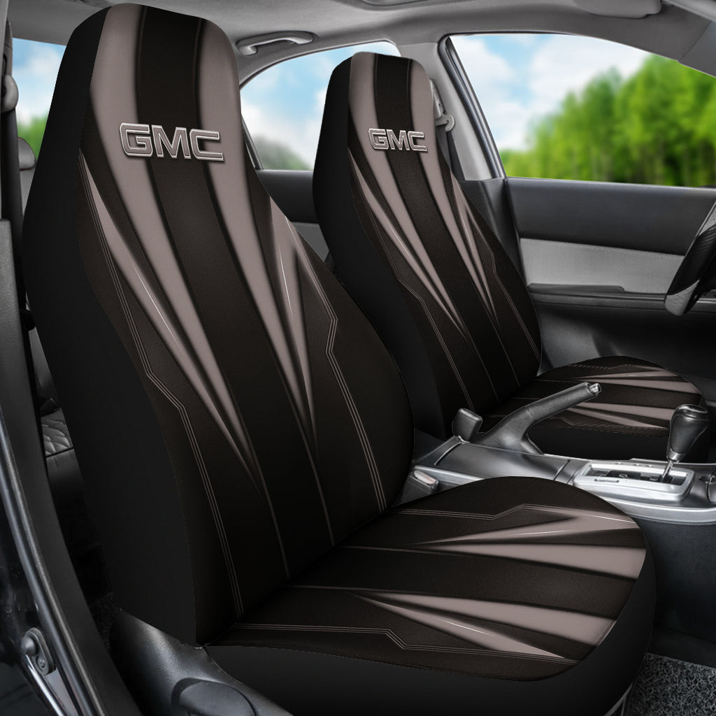 GMC Black Logo Car Seat Covers Metal Abstract Ph220913-011 - Famjoys GMC Black Logo Car Seat Covers Metal Abstract Ph220913-011 - Famjoys