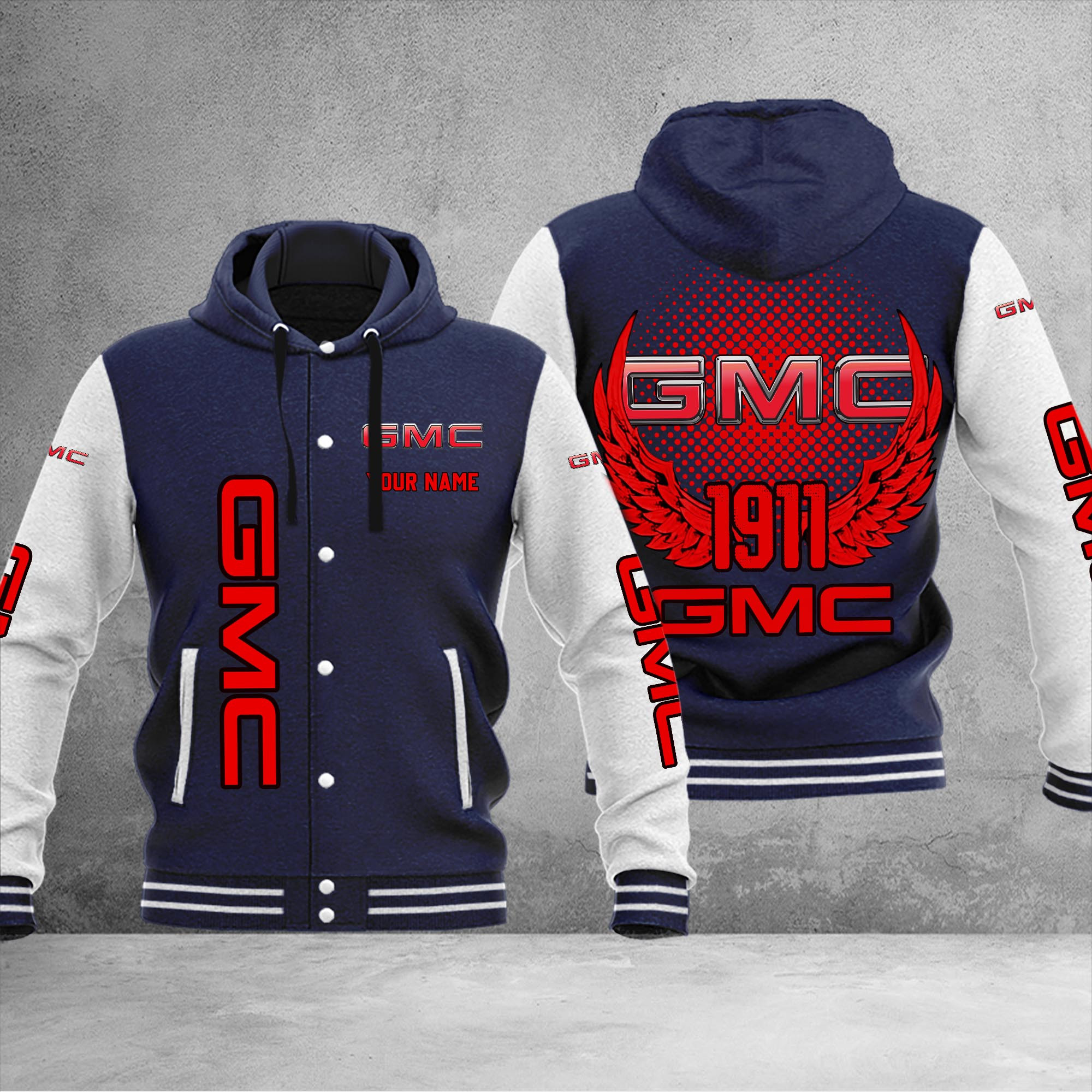 GMC DMHJ1042 Baseball Jacket Multicolor - Famjoys GMC DMHJ1042 Baseball Jacket Multicolor - Famjoys