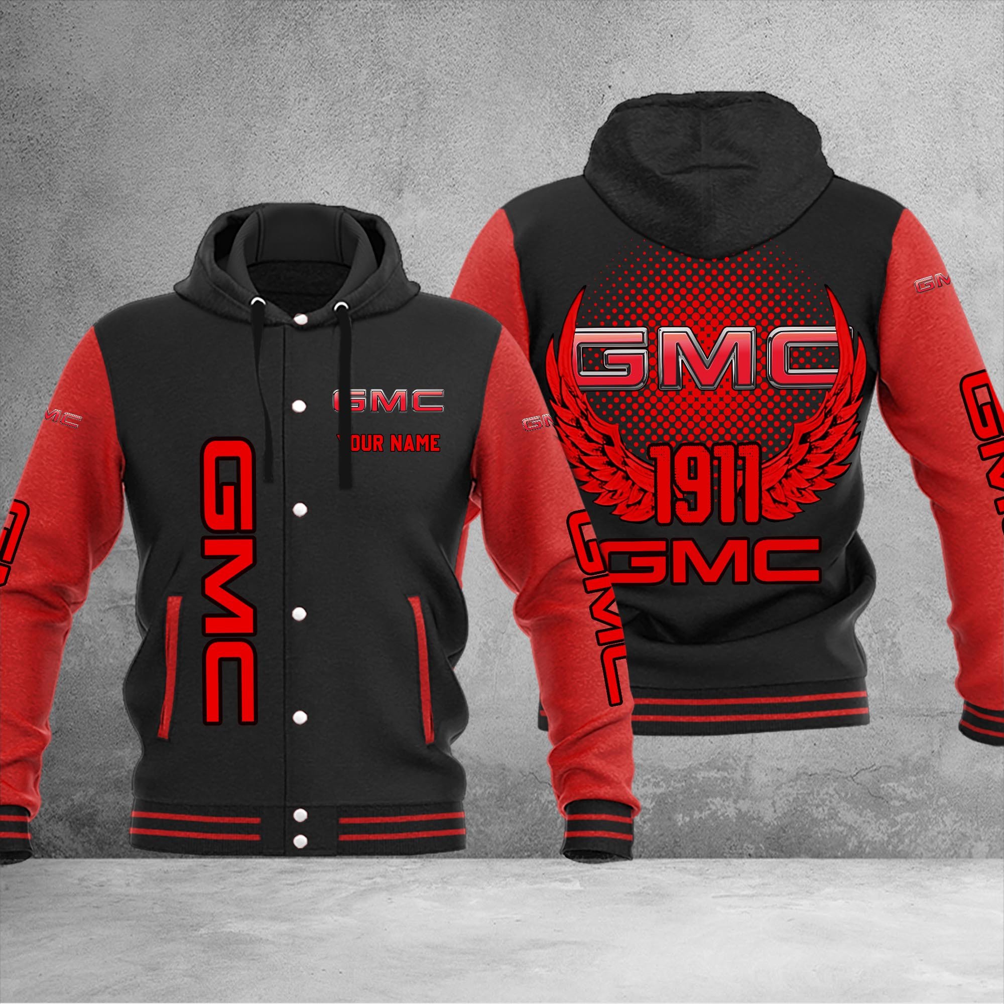 GMC DMHJ1042 Baseball Jacket Multicolor - Famjoys GMC DMHJ1042 Baseball Jacket Multicolor - Famjoys