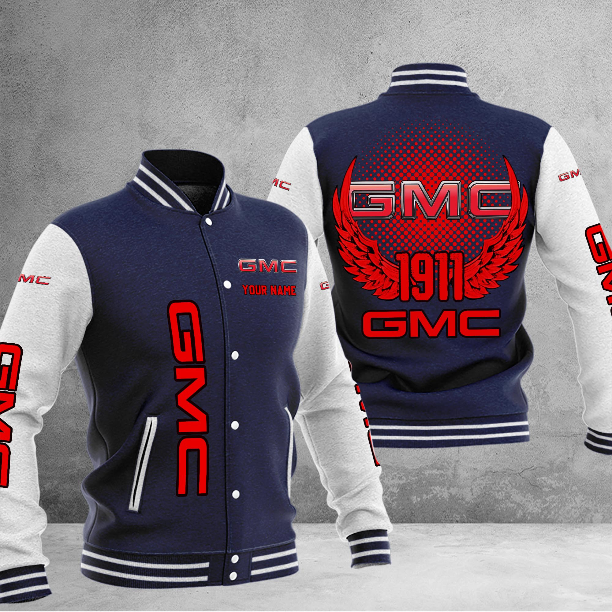 GMC DMHJ1042 Baseball Jacket Multicolor - Famjoys GMC DMHJ1042 Baseball Jacket Multicolor - Famjoys