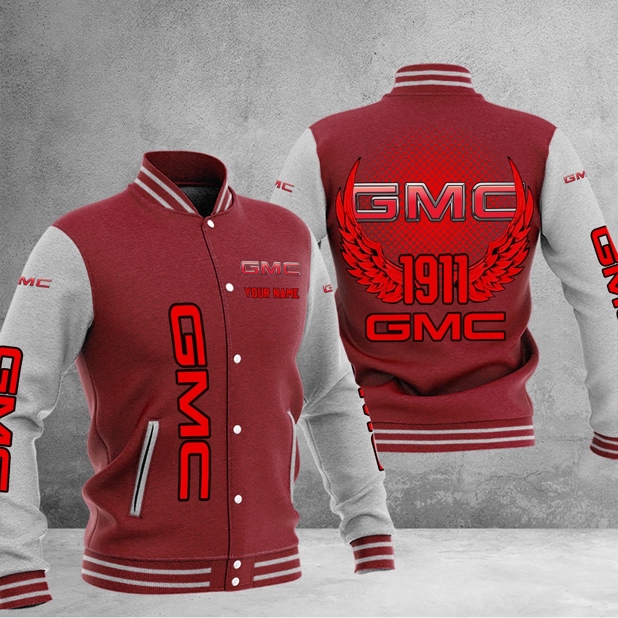GMC DMHJ1042 Baseball Jacket Multicolor - Famjoys GMC DMHJ1042 Baseball Jacket Multicolor - Famjoys
