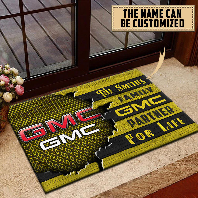 GMC Doormat Custom Name, Multicolor - Famjoys GMC Doormat Custom Name, Multicolor - Famjoys
