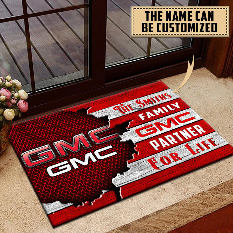 GMC Doormat Custom Name, Multicolor - Famjoys GMC Doormat Custom Name, Multicolor - Famjoys