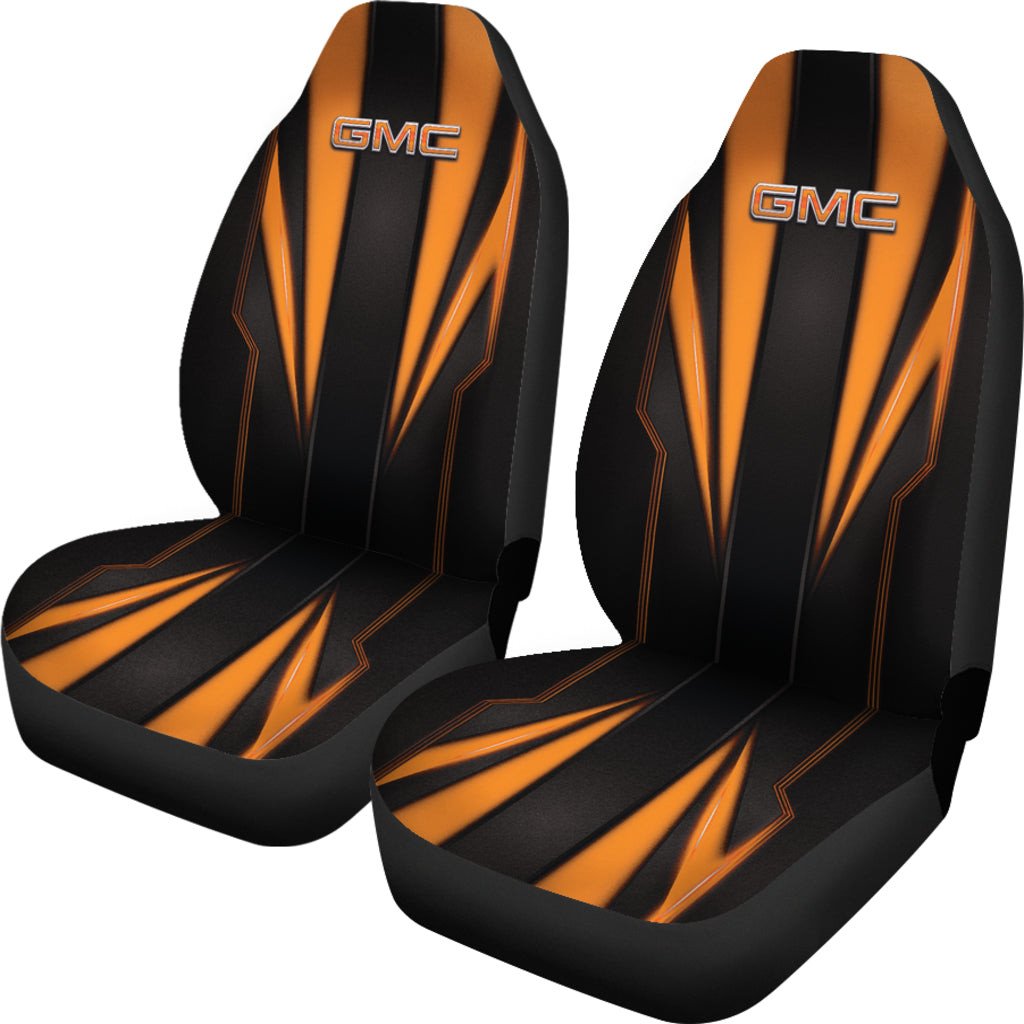 GMC Orange Logo Car Seat Covers Metal Abstract Ph220913-012 - Famjoys GMC Orange Logo Car Seat Covers Metal Abstract Ph220913-012 - Famjoys