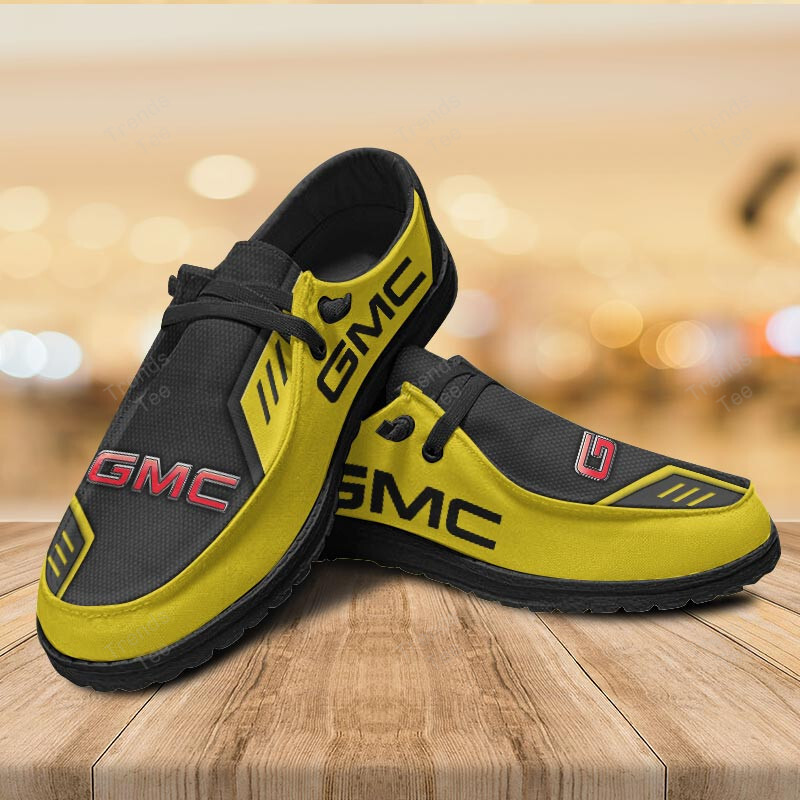 GMC Personalized Hey Dude Sports Shoes Custom Name Design Perfect Gift For Fans - Famjoys GMC Personalized Hey Dude Sports Shoes Custom Name Design Perfect Gift For Fans - Famjoys