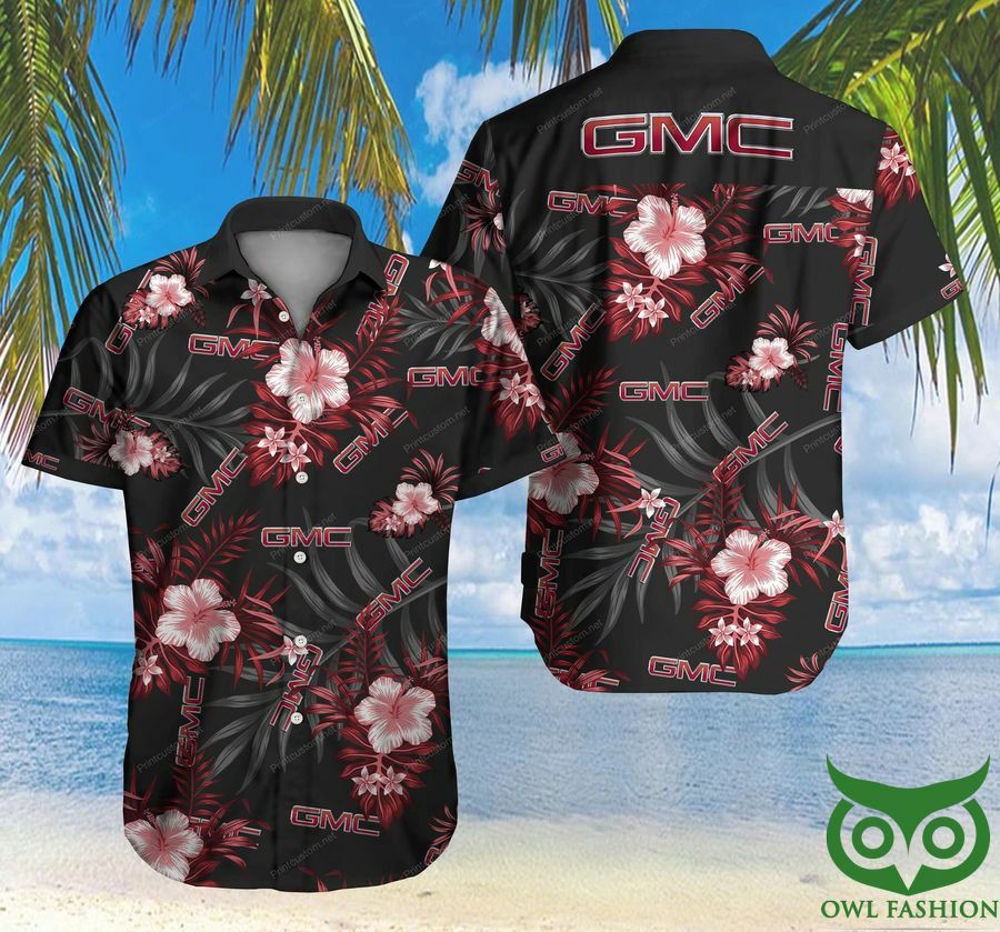Gmc Truck Pink Floral Black Gray Hawaiian Shirt - Famjoys Gmc Truck Pink Floral Black Gray Hawaiian Shirt - Famjoys