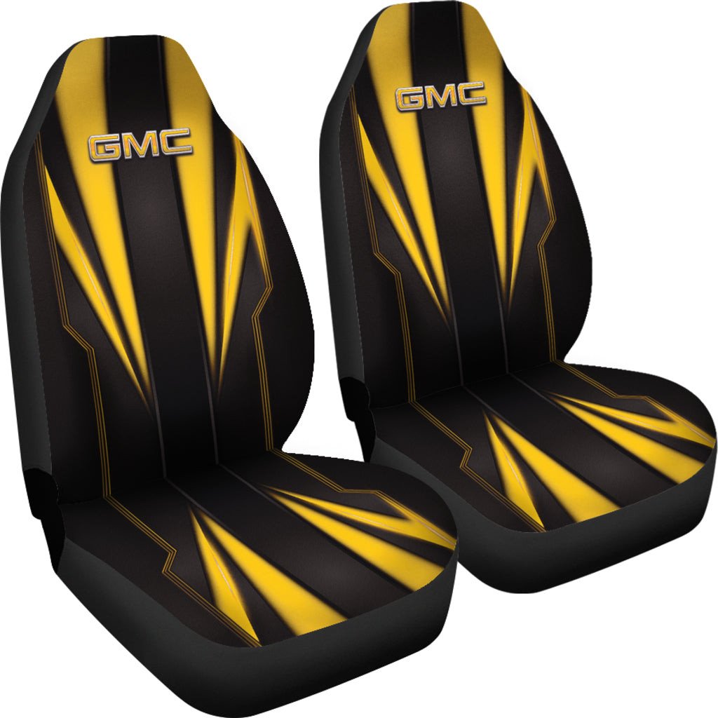 GMC Yellow Logo Car Seat Covers Metal Abstract Ph220913-013 - Famjoys GMC Yellow Logo Car Seat Covers Metal Abstract Ph220913-013 - Famjoys