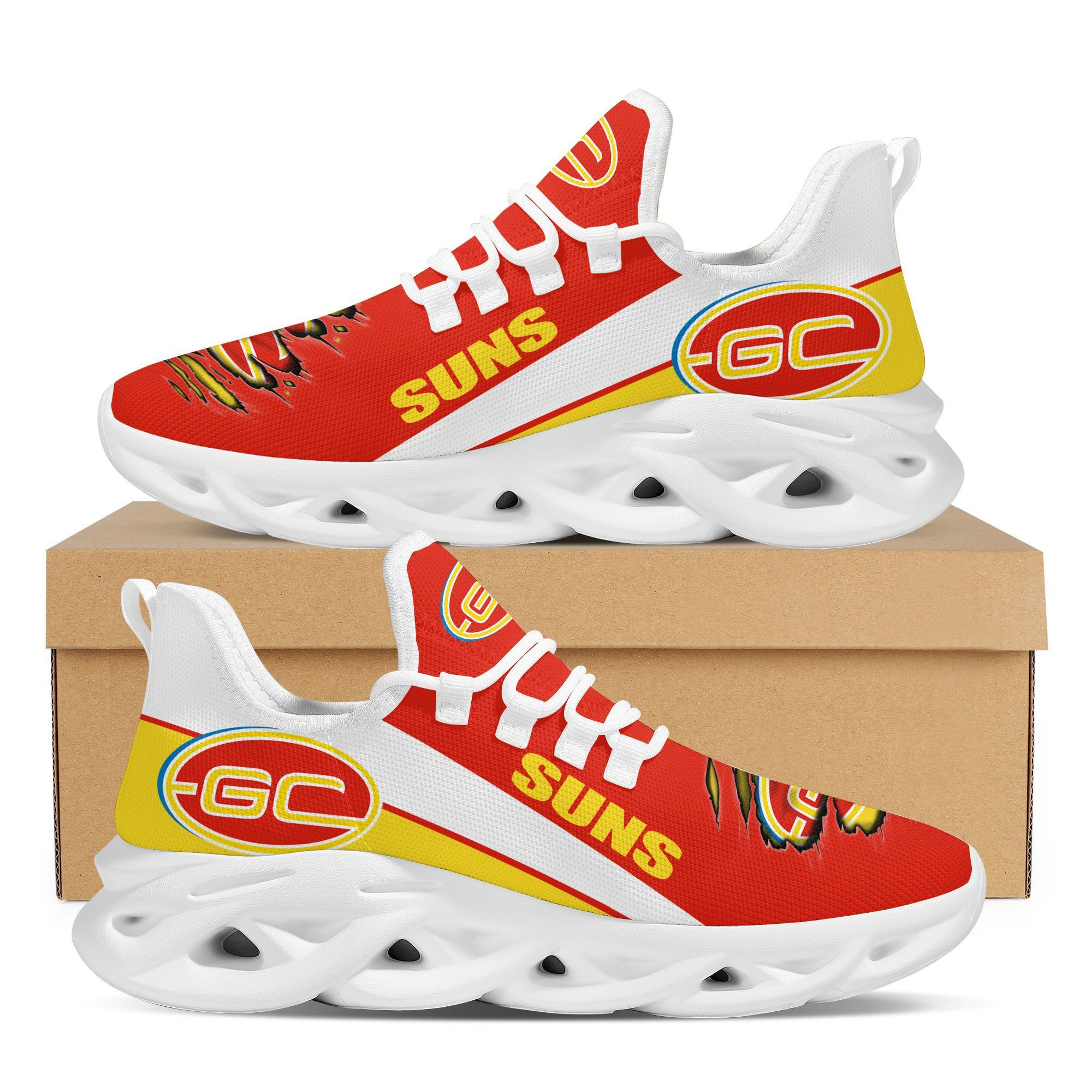 Gold Coast Suns Max Soul Sneakers Shoes - Famjoys Gold Coast Suns Max Soul Sneakers Shoes - Famjoys