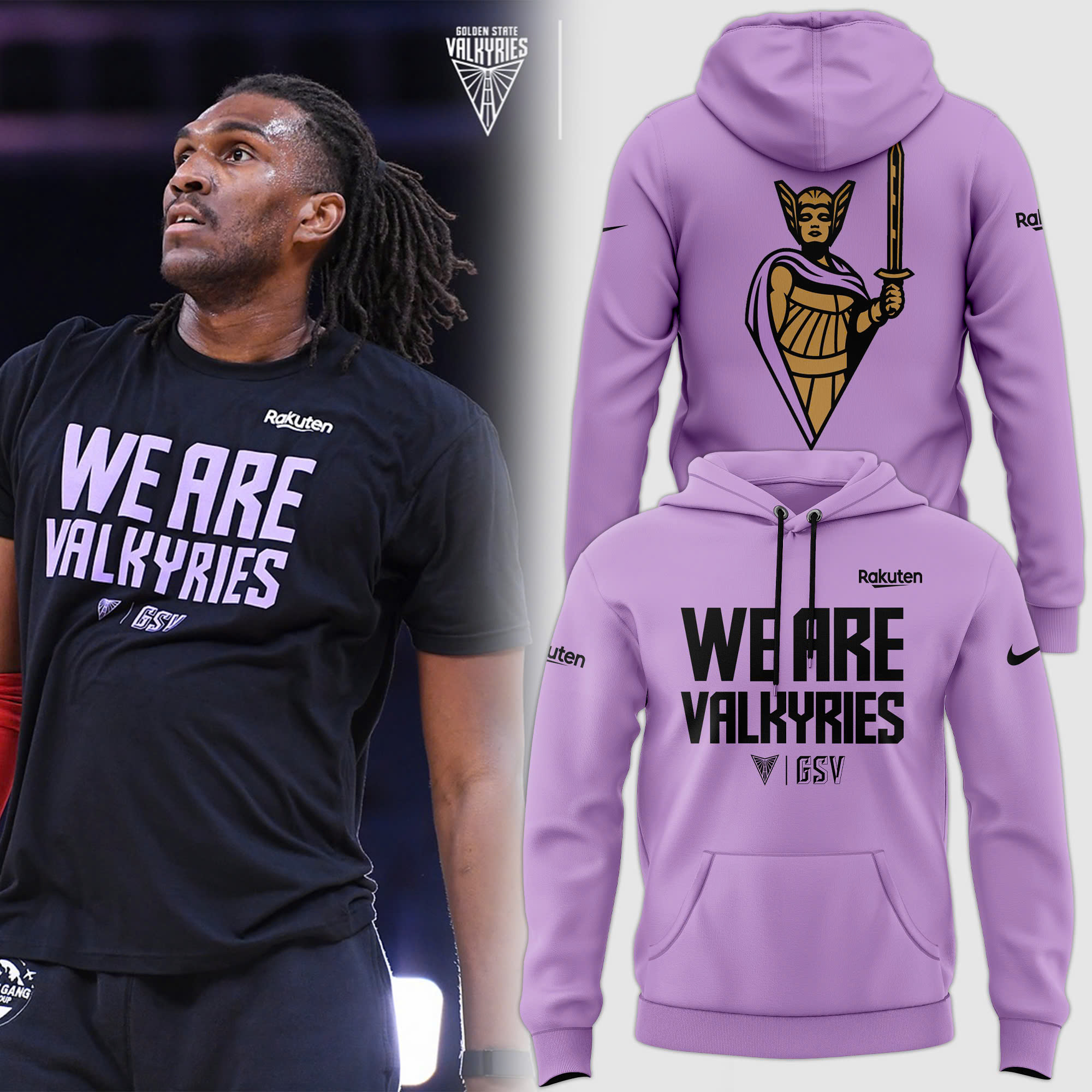 Golden State Valkyries Secondary Logo Hoodie - Famjoys Golden State Valkyries Secondary Logo Hoodie - Famjoys