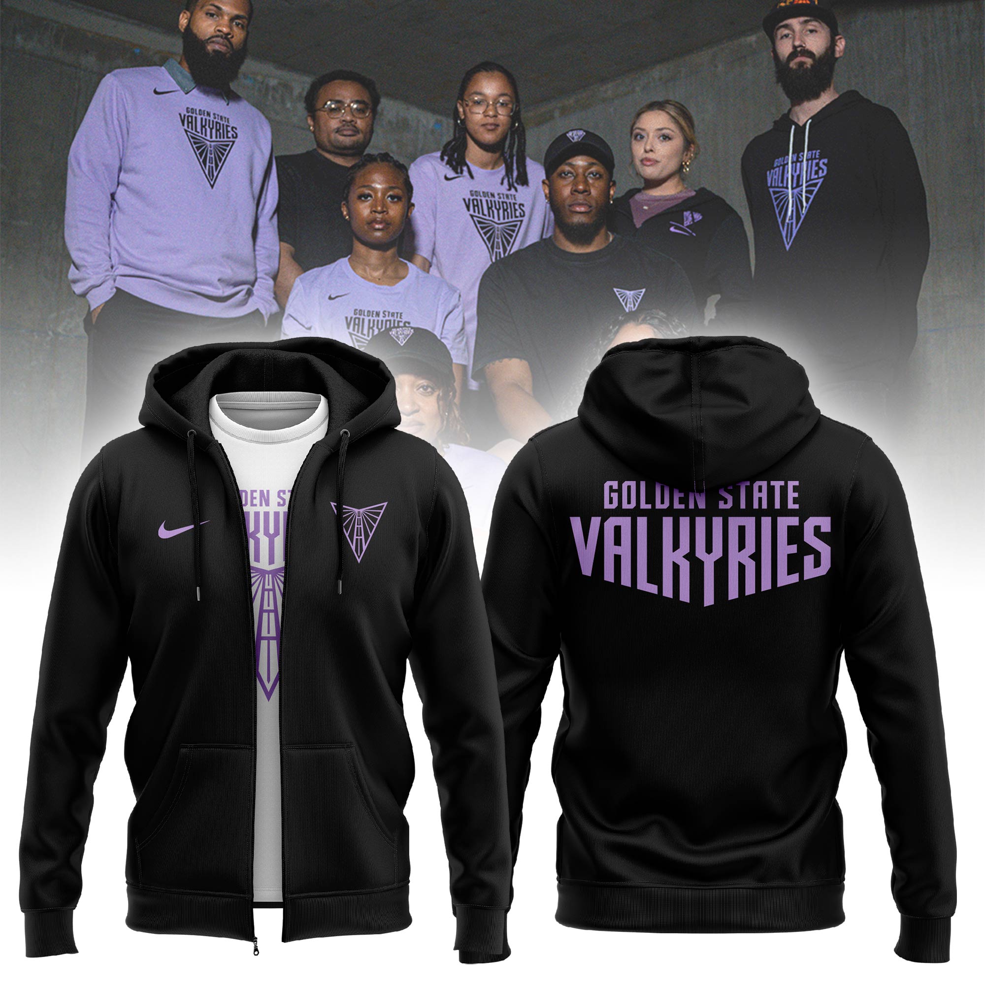 Golden State Valkyries Zip Hoodie - Famjoys Golden State Valkyries Zip Hoodie - Famjoys