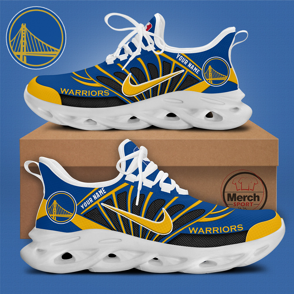 Golden State Warriors Personalized Max Soul Shoes - Famjoys Golden State Warriors Personalized Max Soul Shoes - Famjoys